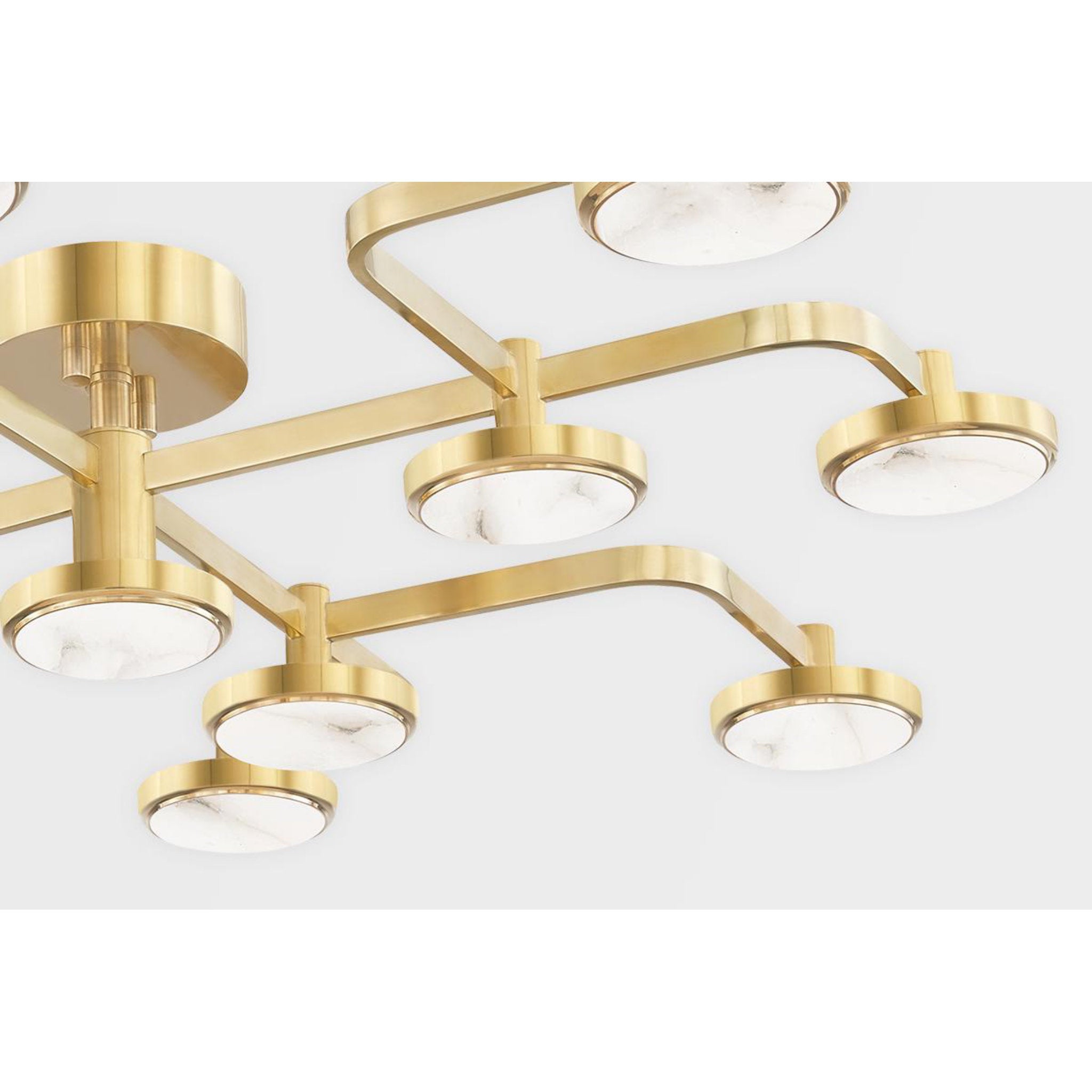 Meander 13-Light Semi Flush in Polished Nickel 43.25L x 43.25W x 8.5H