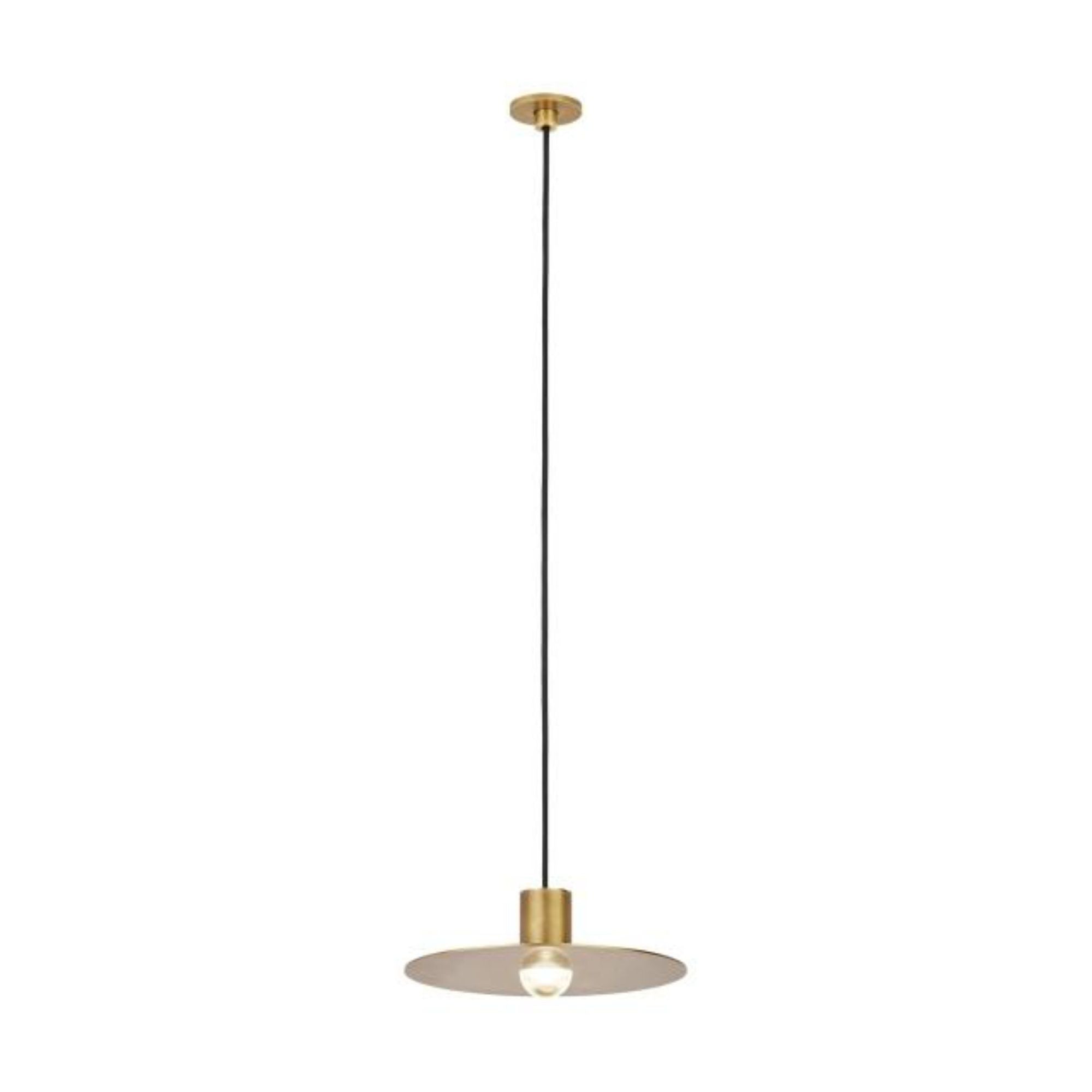 Eaves Port Alone Pendant Line-Voltage Pendants/Suspension 1-Light LED 3000K Natural Brass by Sean Lavin