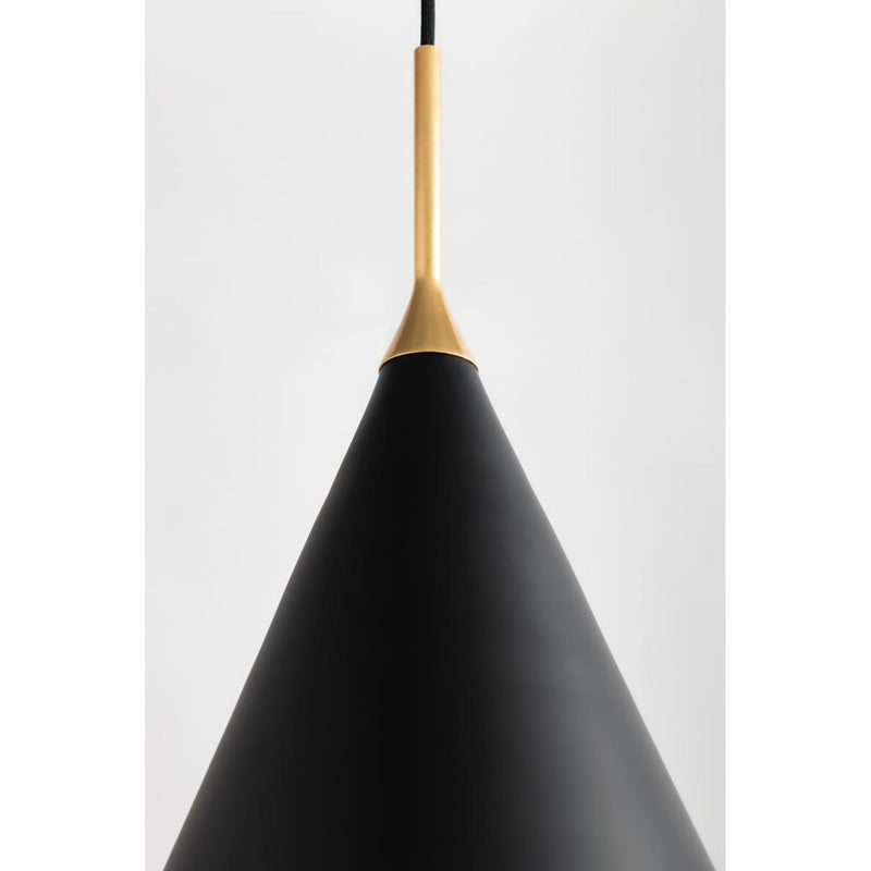 Martini 1 Light Pendant in Gold Leaf/black Combo