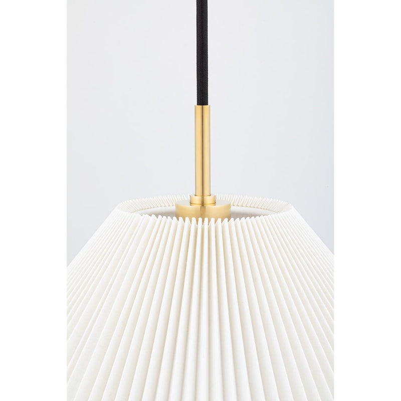 Dorset 1 Light Pendant in Aged Brass by Mark D. Sikes