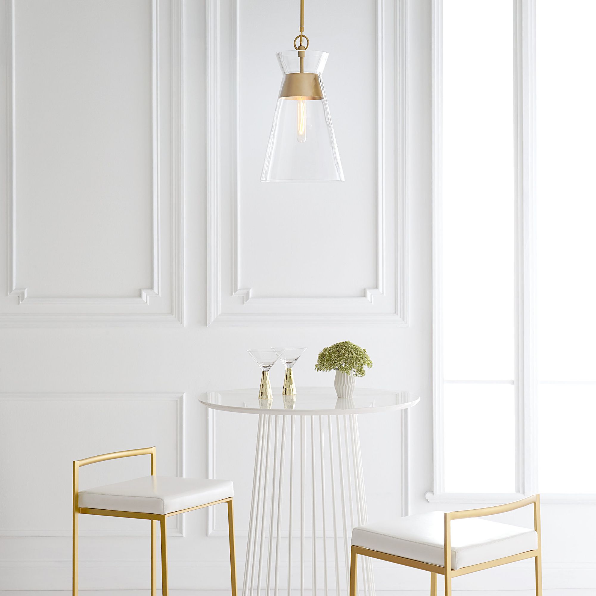 Chapman & Myers Atlantic Narrow Pendant in Burnished Brass