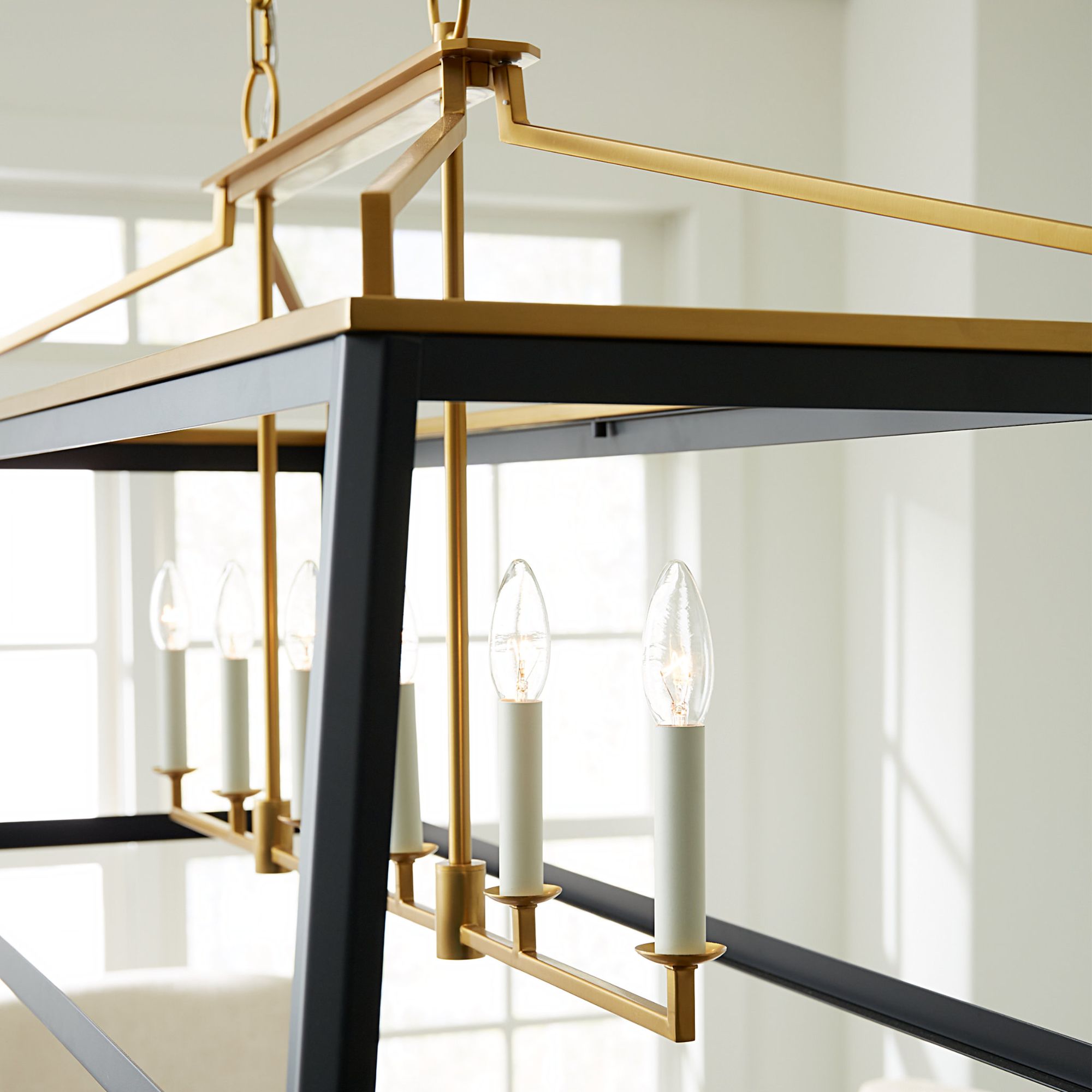 Chapman & Myers Carlow Linear Lantern in Midnight Black
