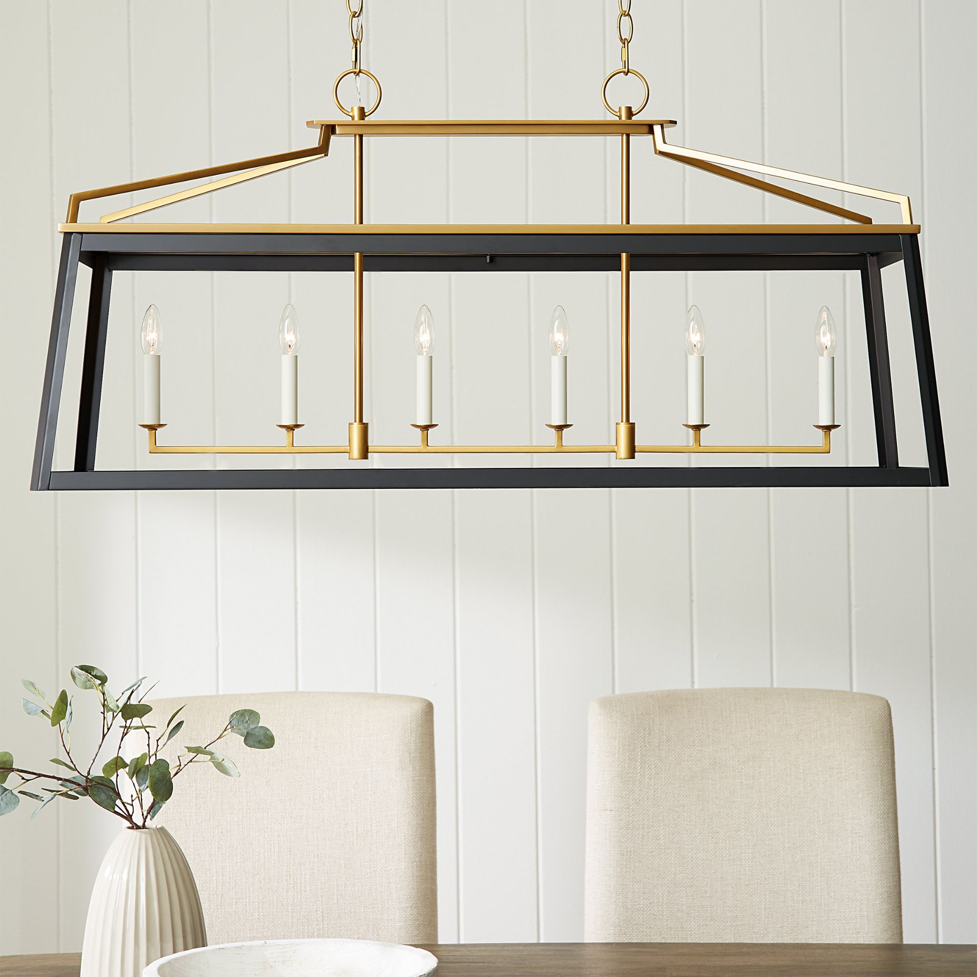 Chapman & Myers Carlow Linear Lantern in Midnight Black