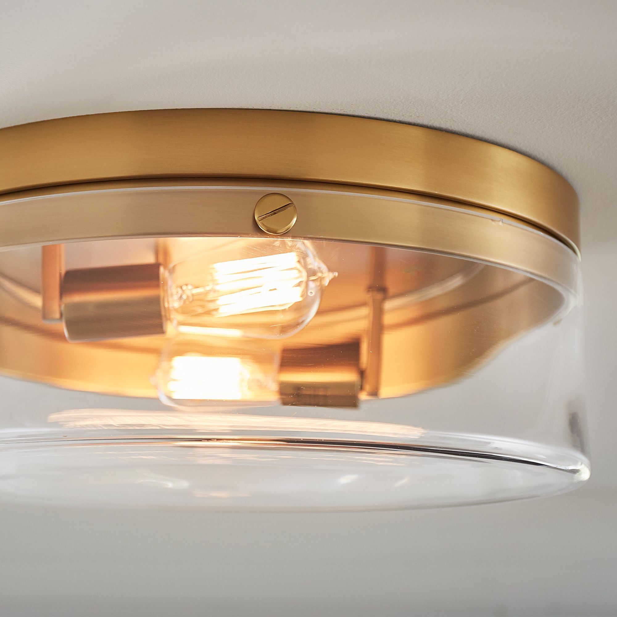 Chapman & Myers Garrett Large Flush Mount in Burnished Brass
