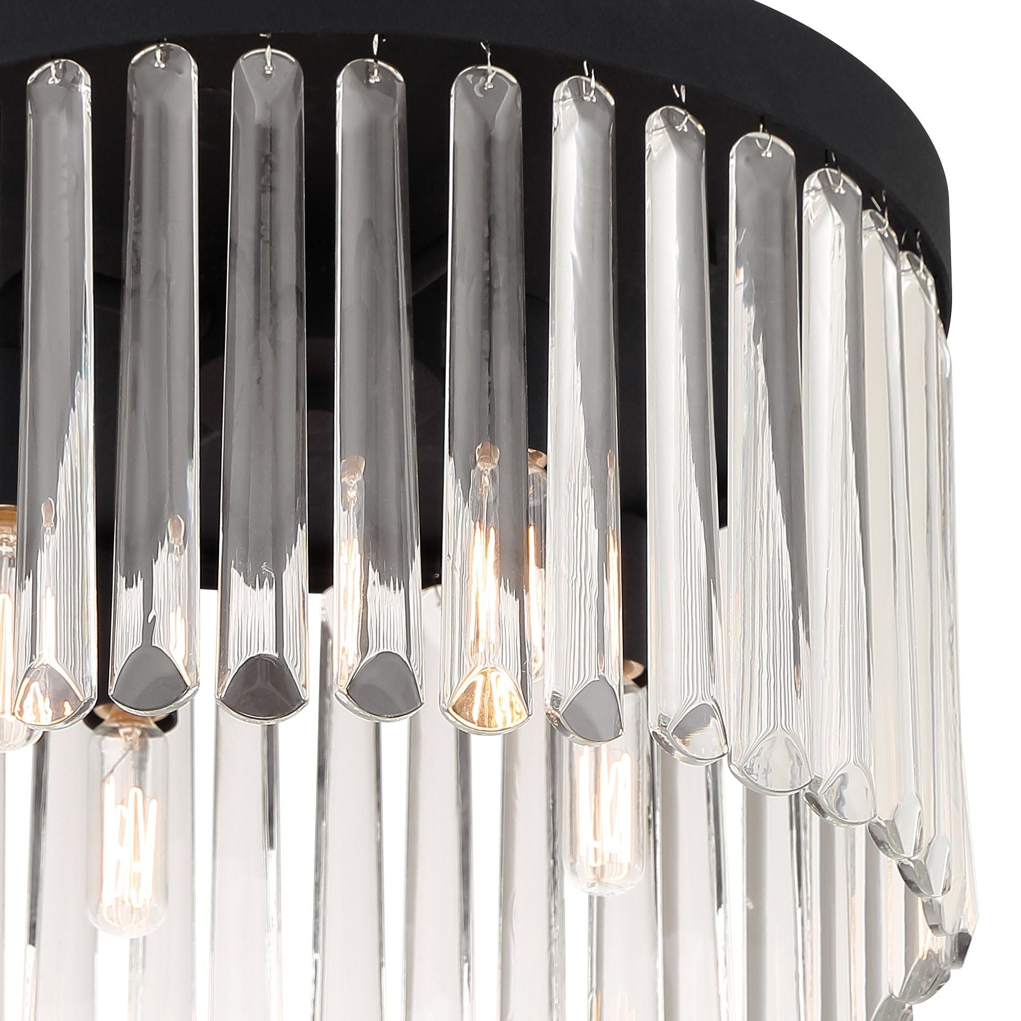 Emory 15'' Black Forged Flush Mount Black 15"W x 9.25"H x 15"D