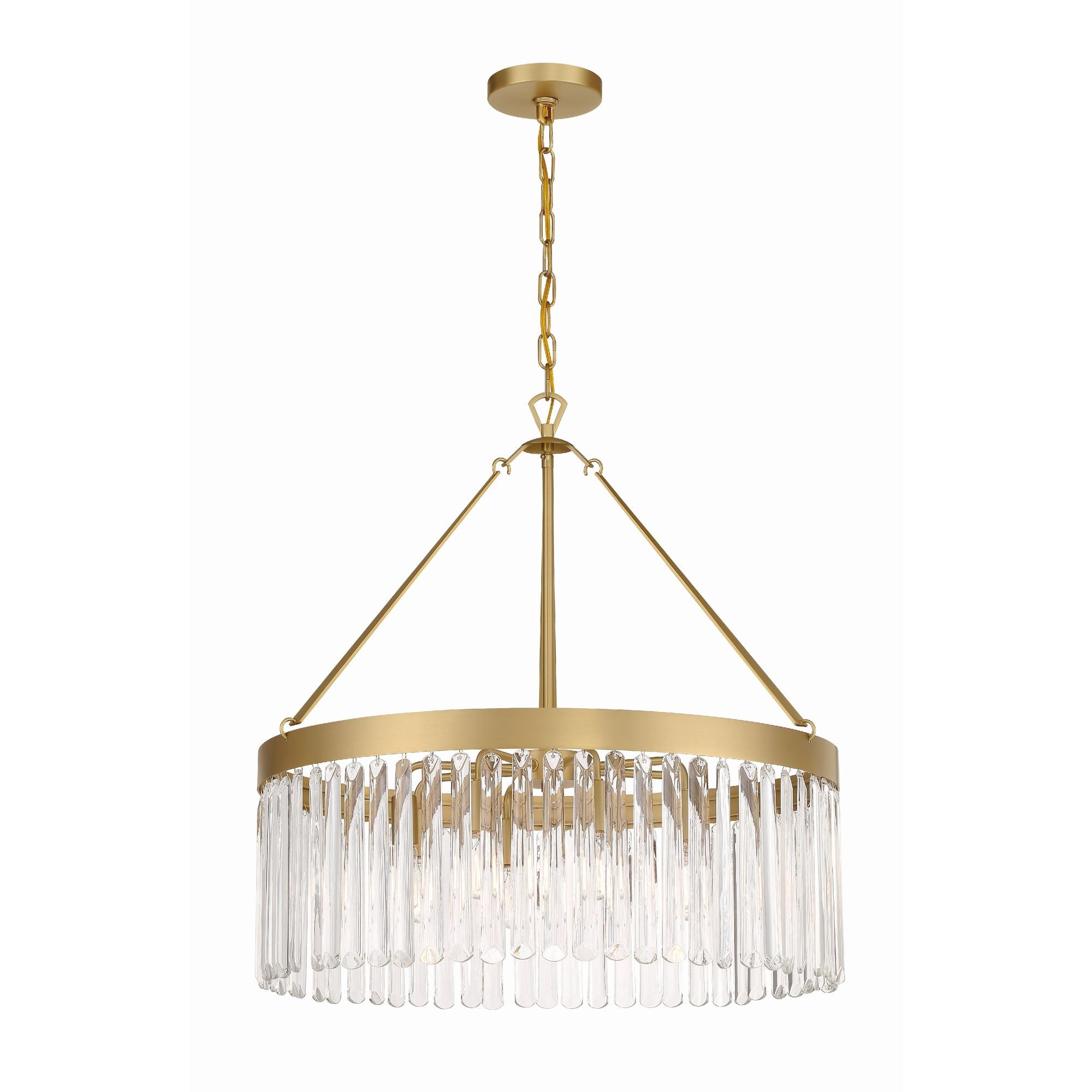 Emory 8 Light Modern Gold Chandelier Clear Glass 24"W x 24.75"H x 24"D