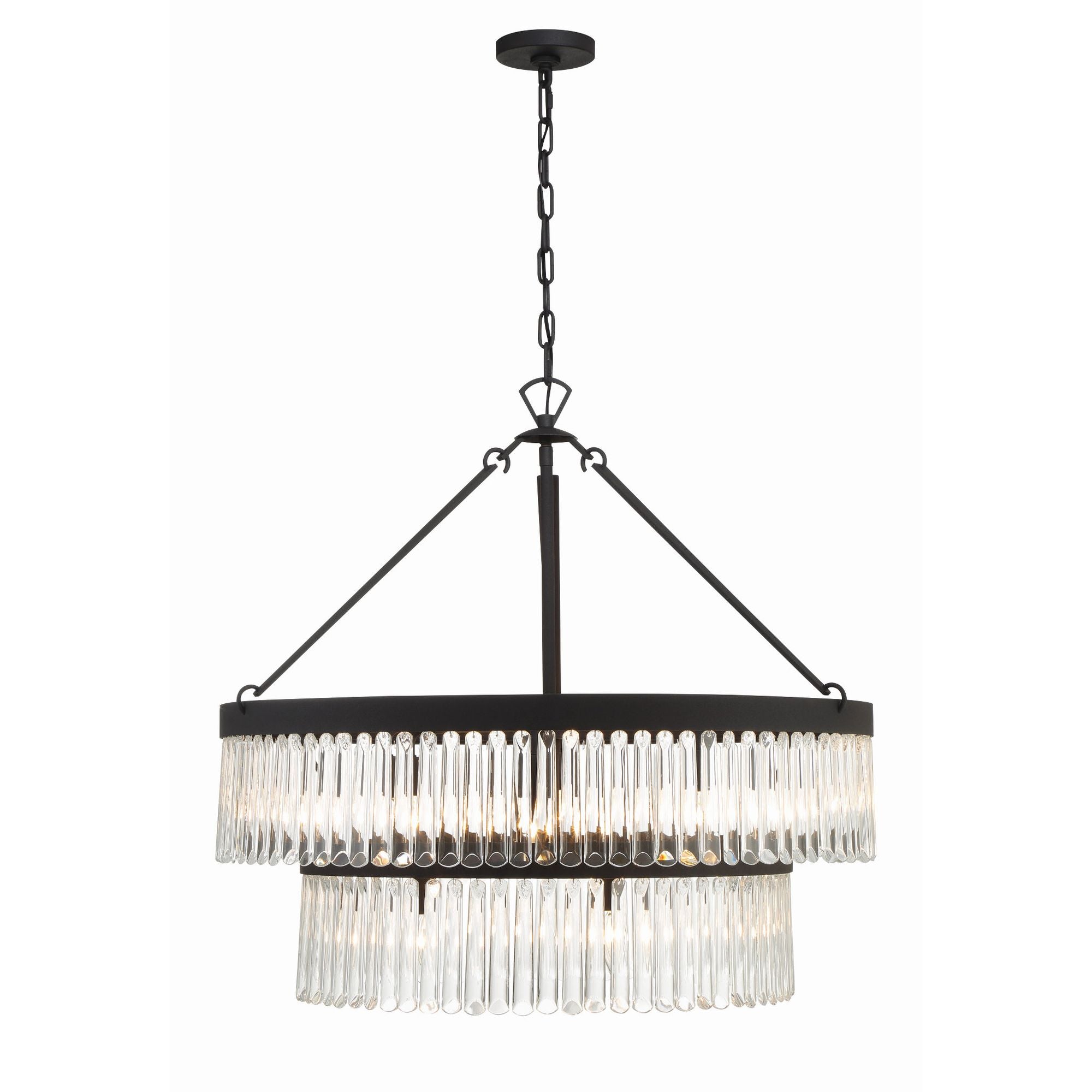 Emory 32'' Black Forged Chandelier Black 32"W x 30.25"H x 32"D