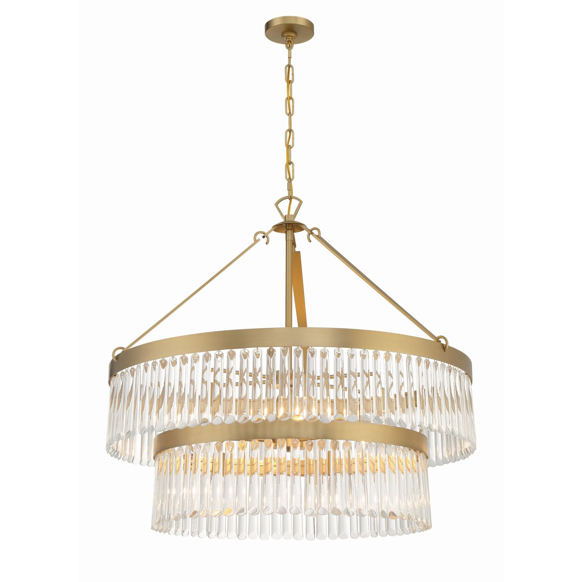 Emory 9 Light Modern Gold Chandelier Clear Glass 32"W x 30.25"H x 32"D