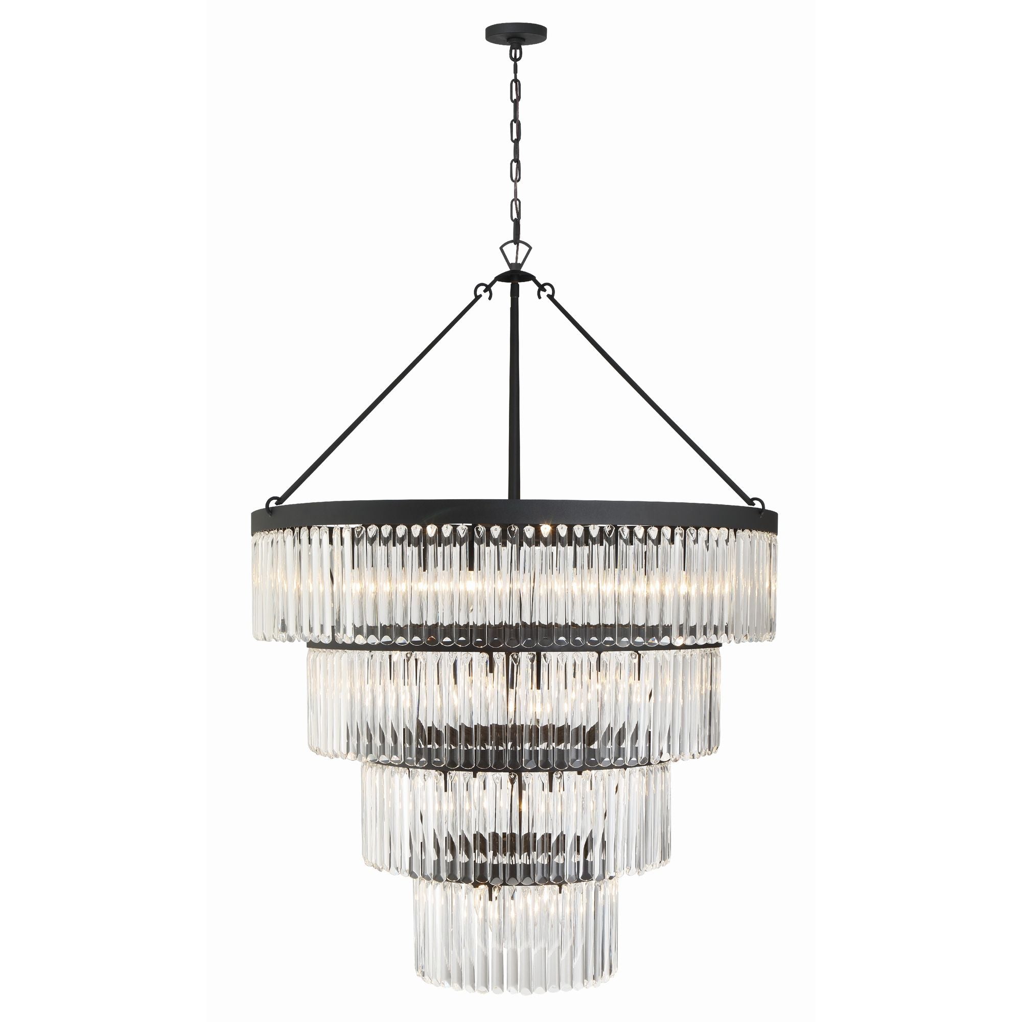 Emory 22 Light Black Forged Chandelier Clear Glass 40"W x 55.25"H x 40"D