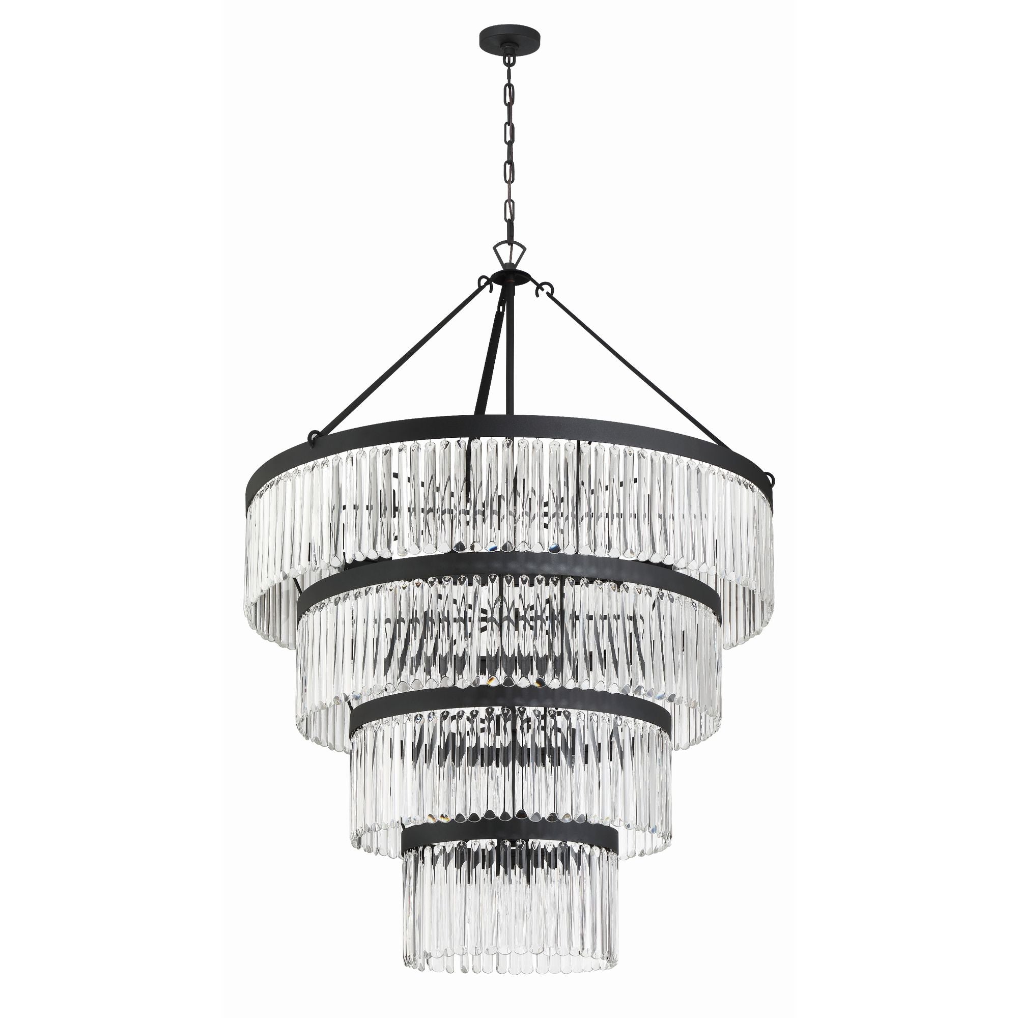 Emory 22 Light Black Forged Chandelier Clear Glass 40"W x 55.25"H x 40"D