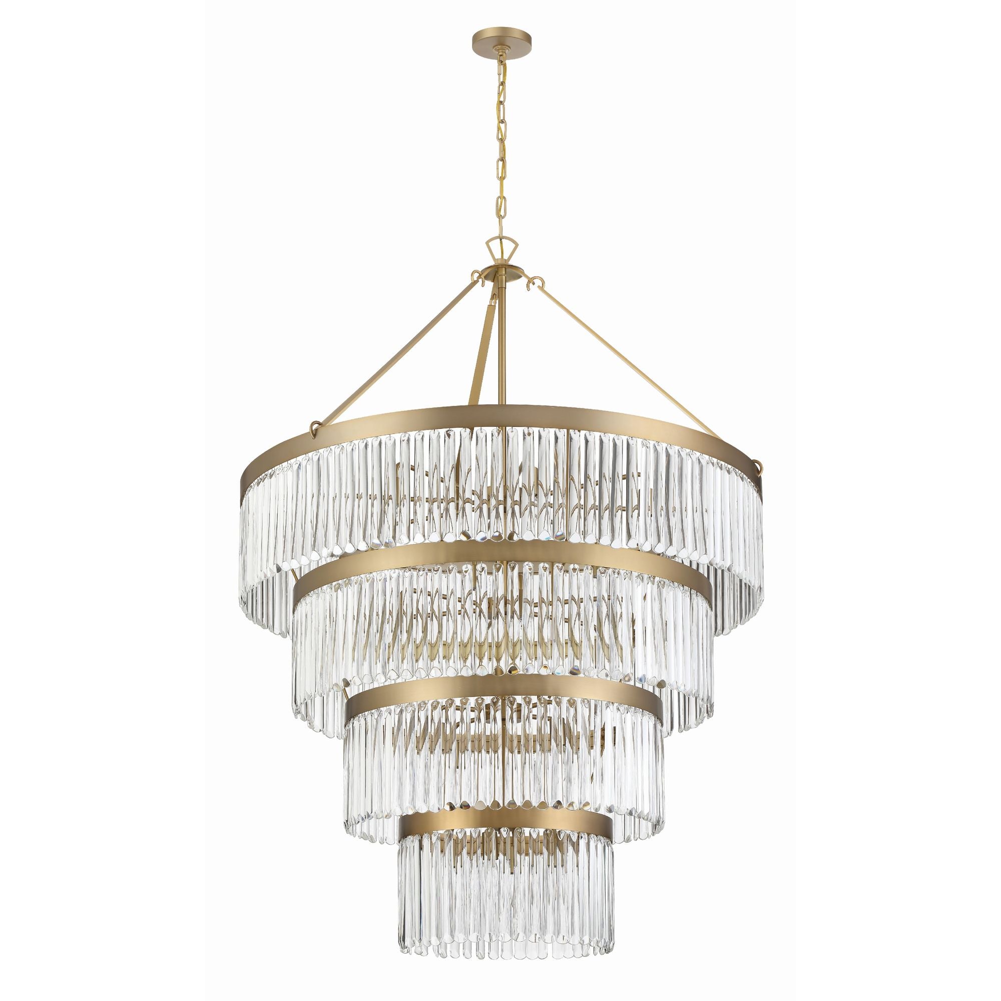 Emory 22 Light Modern Gold Chandelier Clear Glass 40"W x 55.25"H x 40"D