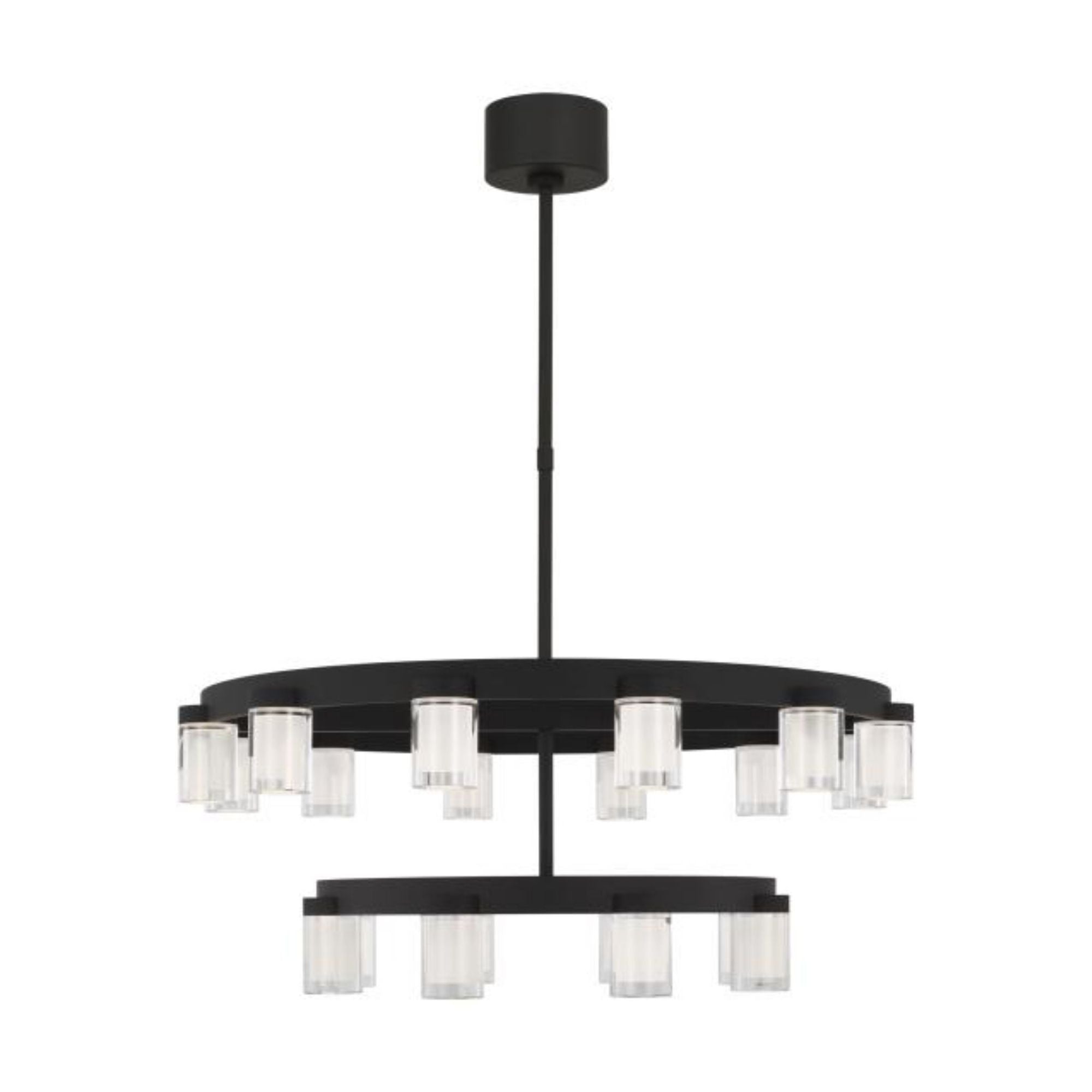 Esfera Two Tier Medium Chandelier Chandeliers 20-Light 2700K Nightshade Black by Kelly Wearstler