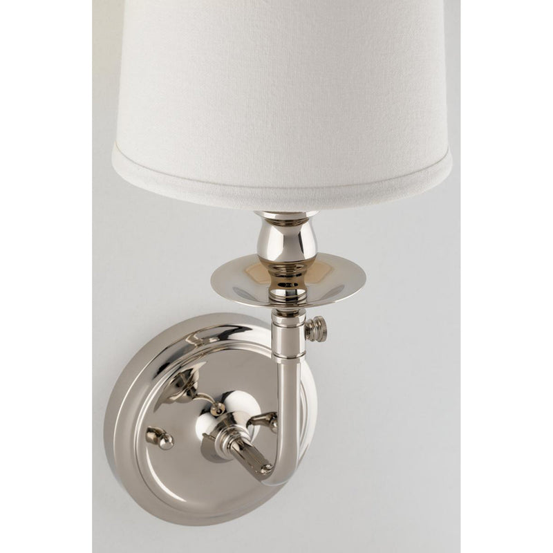 Logan 1 Light Wall Sconce in Polished Nickel