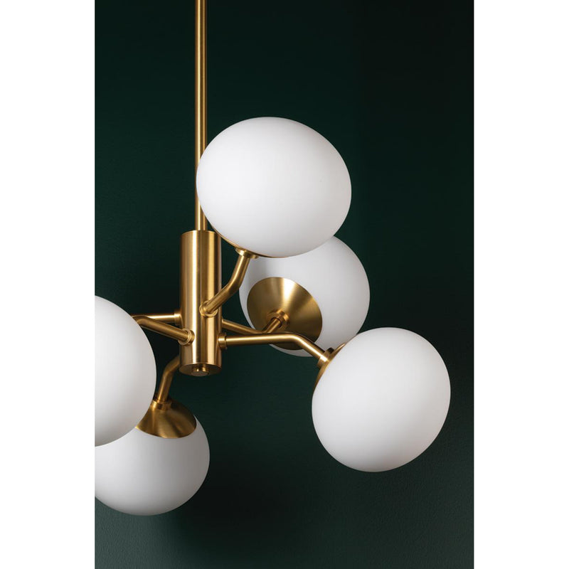 Estee 1 Light Pendant in Aged Brass