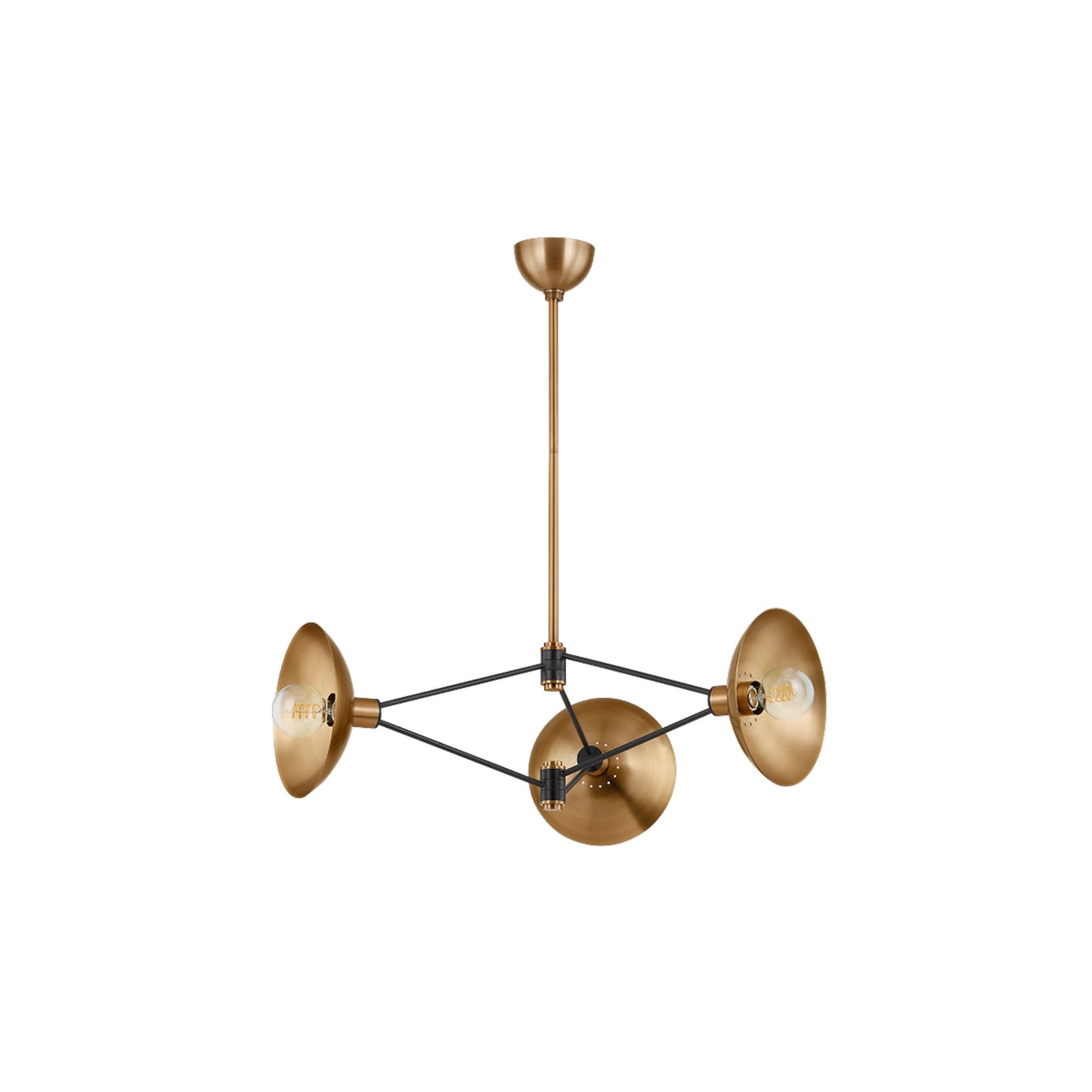 Axel Chandelier 3-Light LED in  Patina Brass/Soft Black 36L x 36W x 11.5H