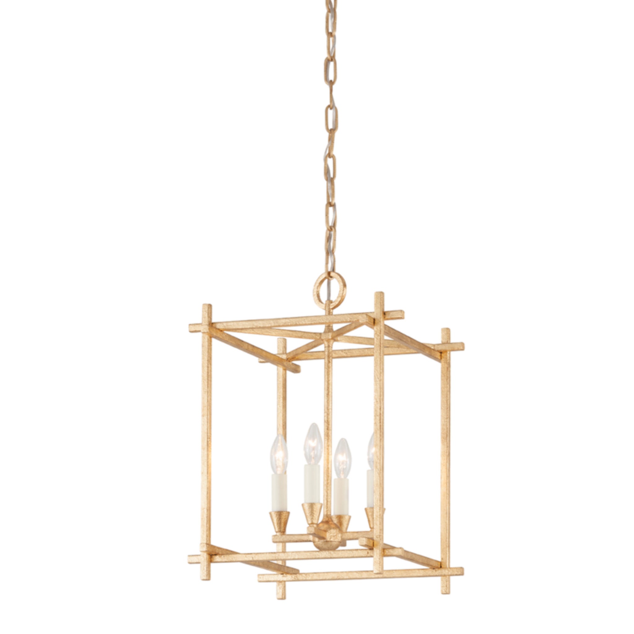 Huck Lantern 4-Light LED in  Vintage Gold Leaf 15L x 15W x 21.25H