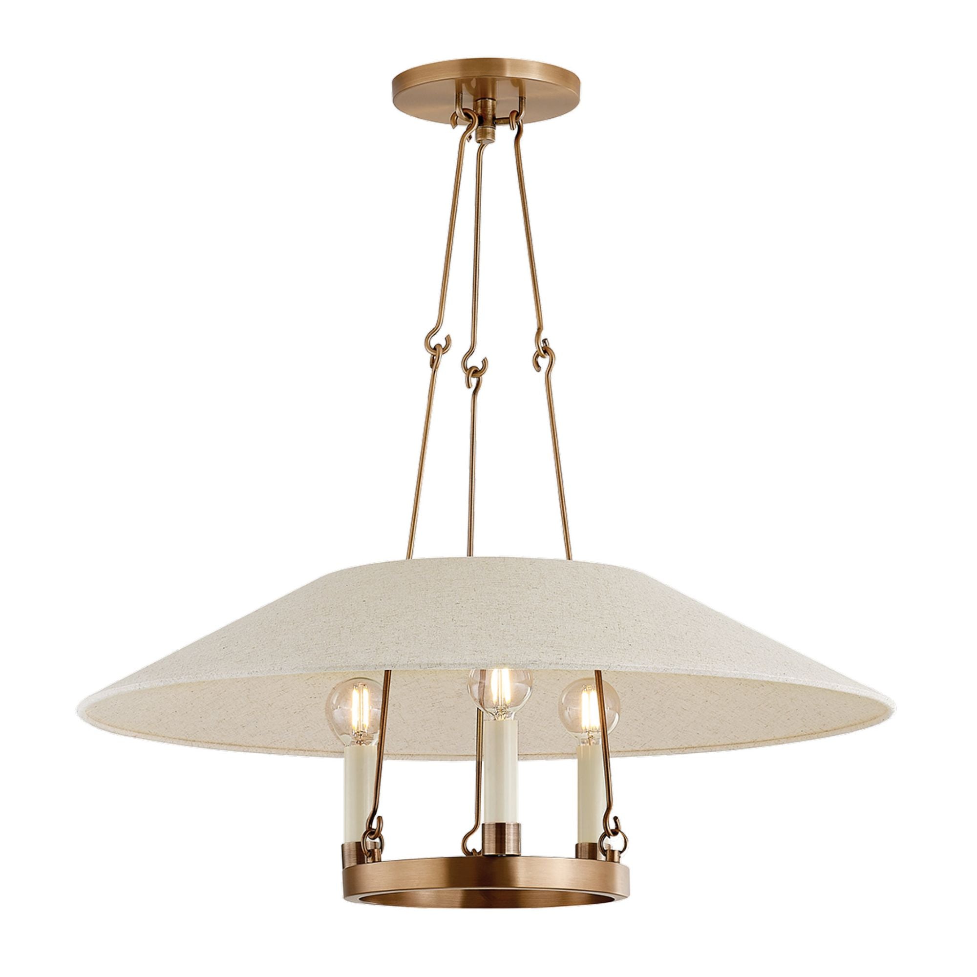 Archive Chandelier 3-Light LED in  Patina Brass 25L x 25W x 10H