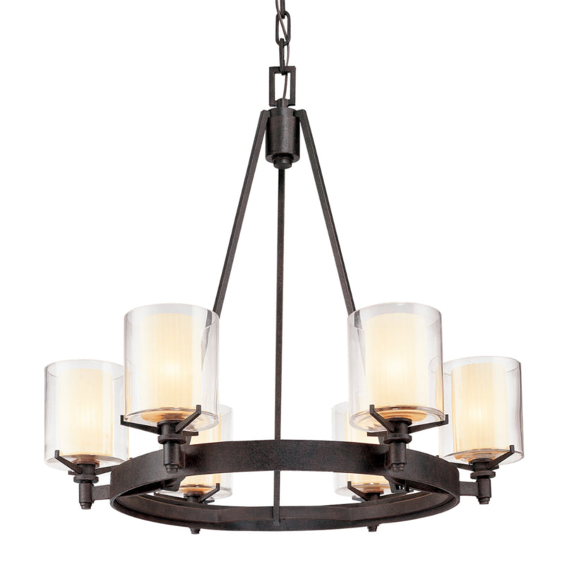 Arcadia 6 Light Chandelier in French Iron