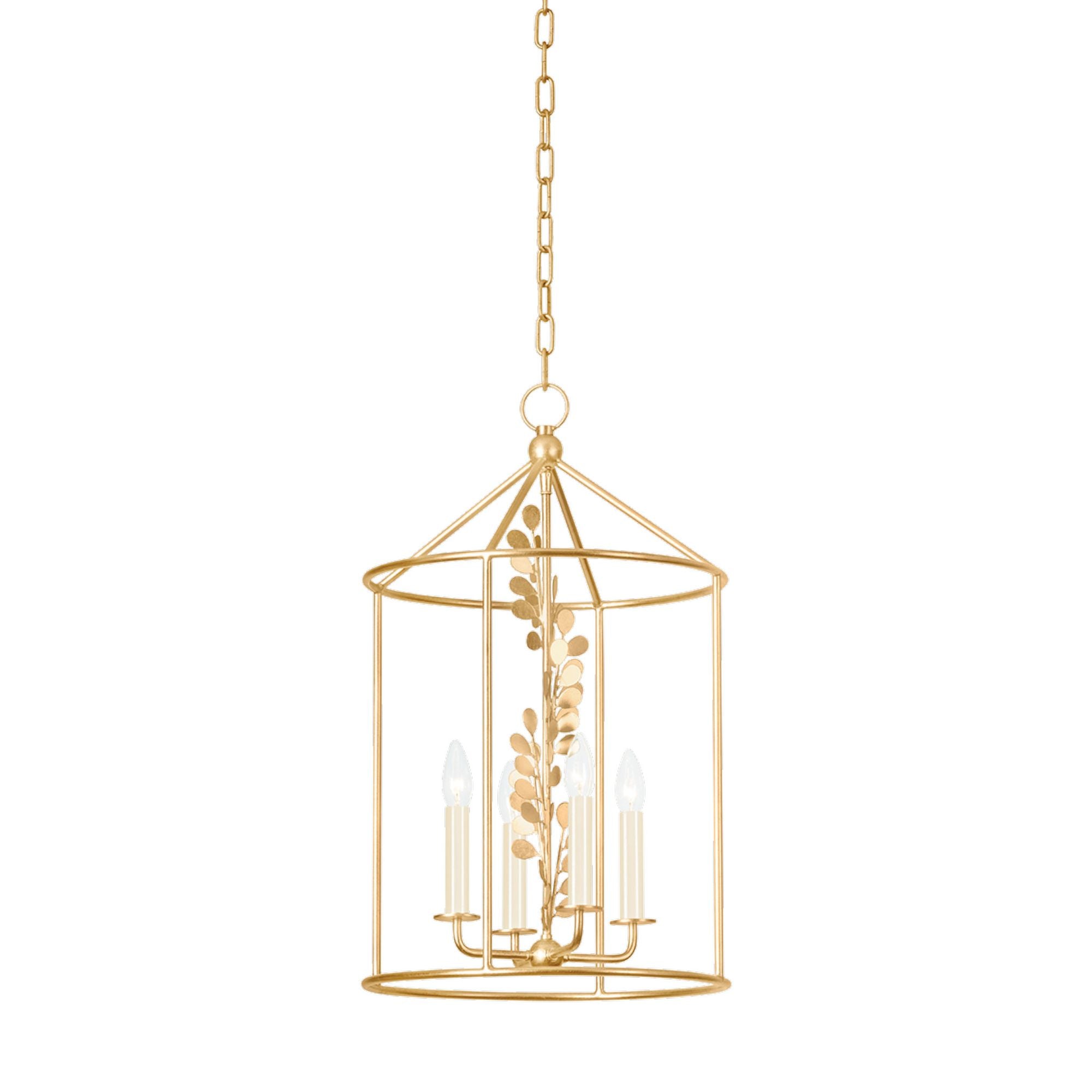 Adrienne Lantern 4-Light LED in  Vintage Gold Leaf 15.5L x 15.5W x 26H