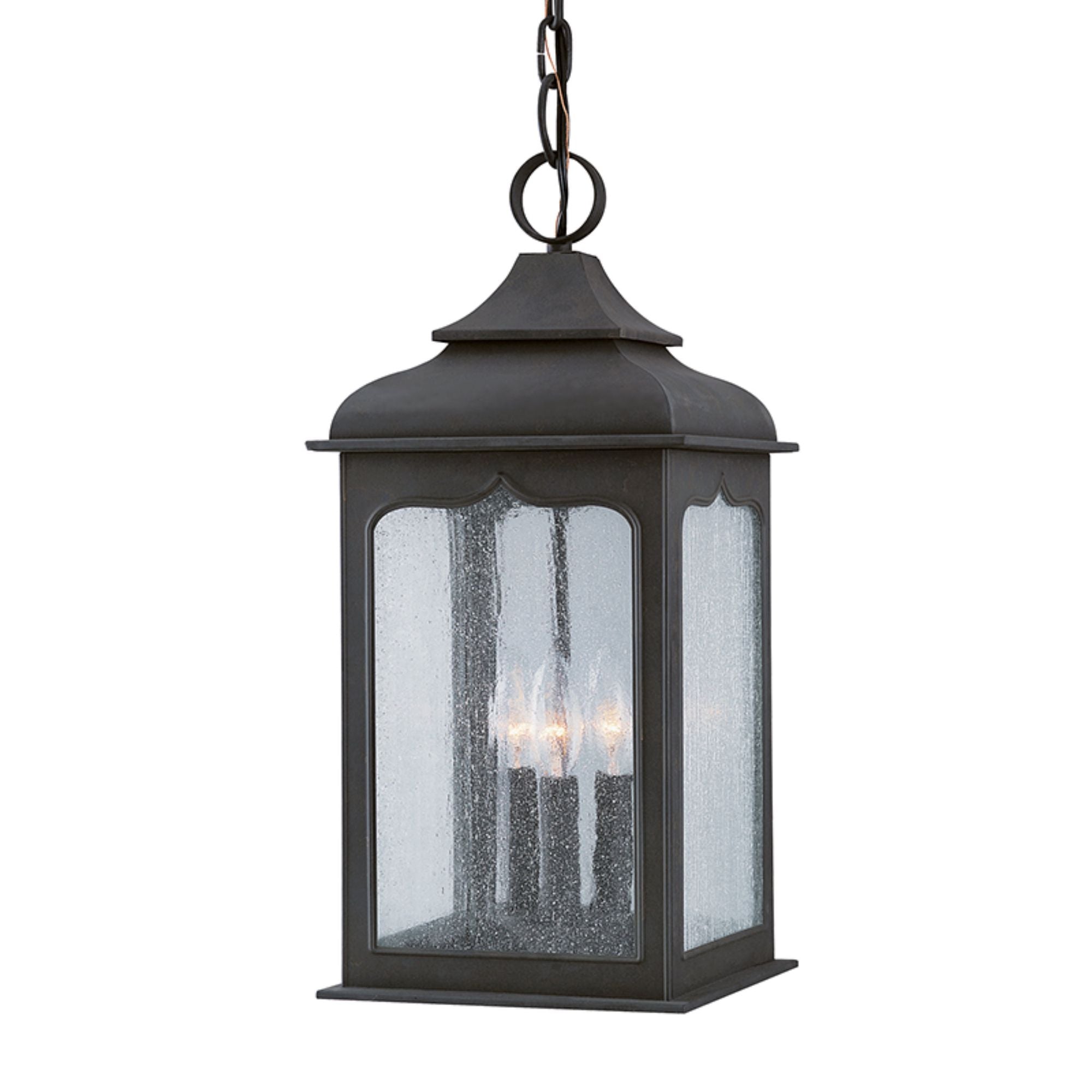 Henry Street 3-Light Exterior Lantern in Textured Bronze 9L x 9W x 19.75H