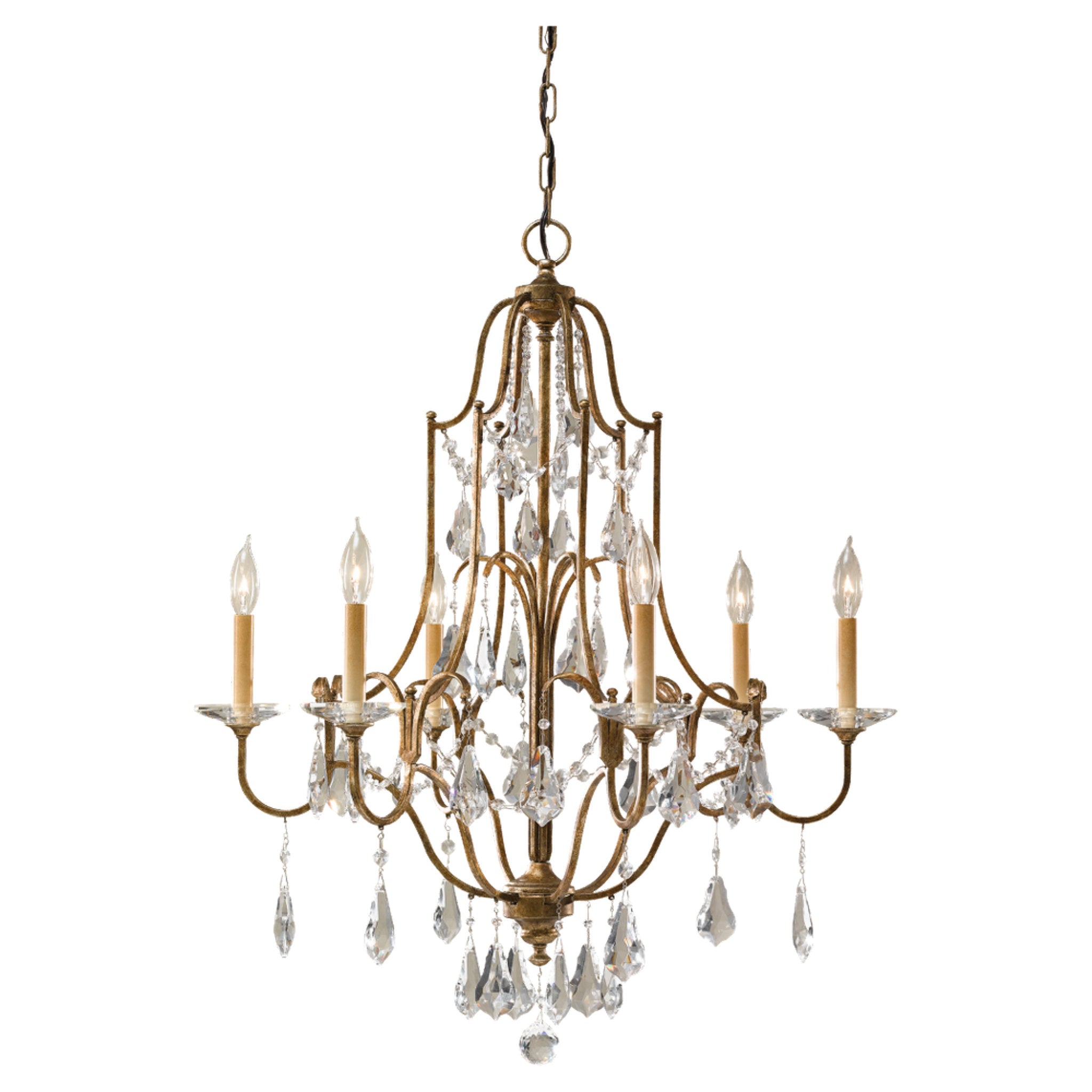 Valentina Medium Chandelier Crystals 32.75" Height Steel in Oxidized Bronze