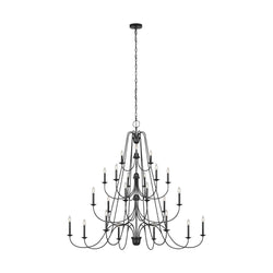 Generation Lighting F3208/24AF Feiss Boughton 24 Light Chandelier in Antique Forged Iron