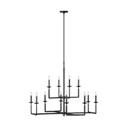 Generation Lighting F3290/12AI Feiss Ansley 12 Light Chandelier in Aged Iron