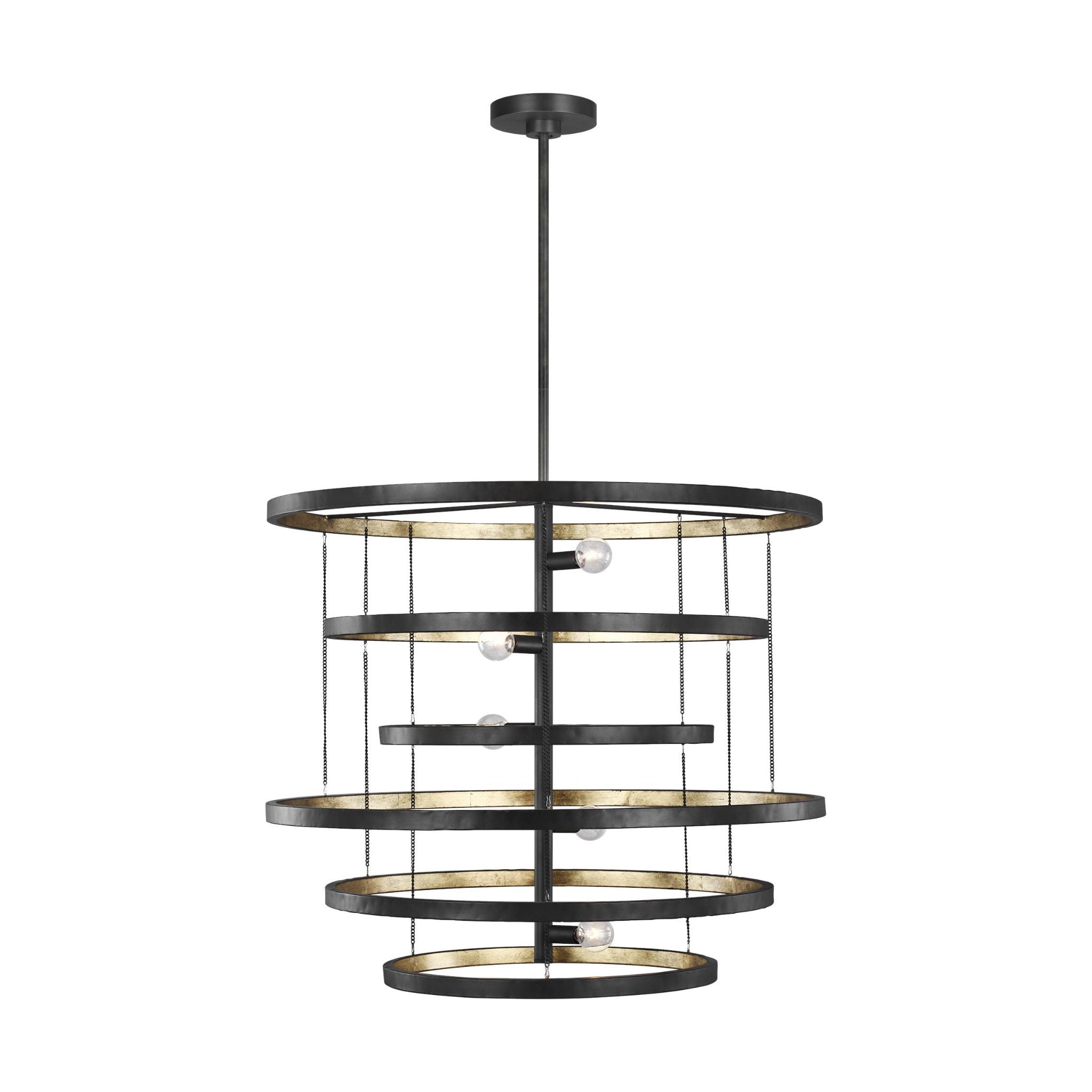 Celeste Medium Chandelier Modern Dark Sky 25.625" Height Steel in Aged Iron