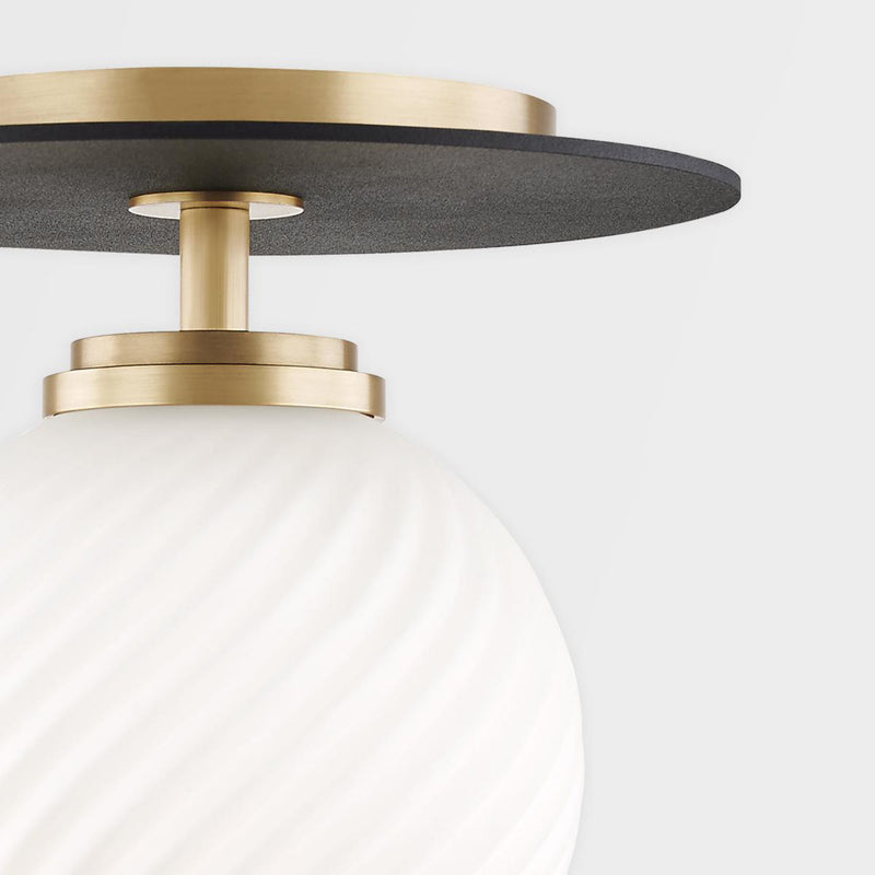 Ellis 1 Light Pendant in Aged Brass/Black