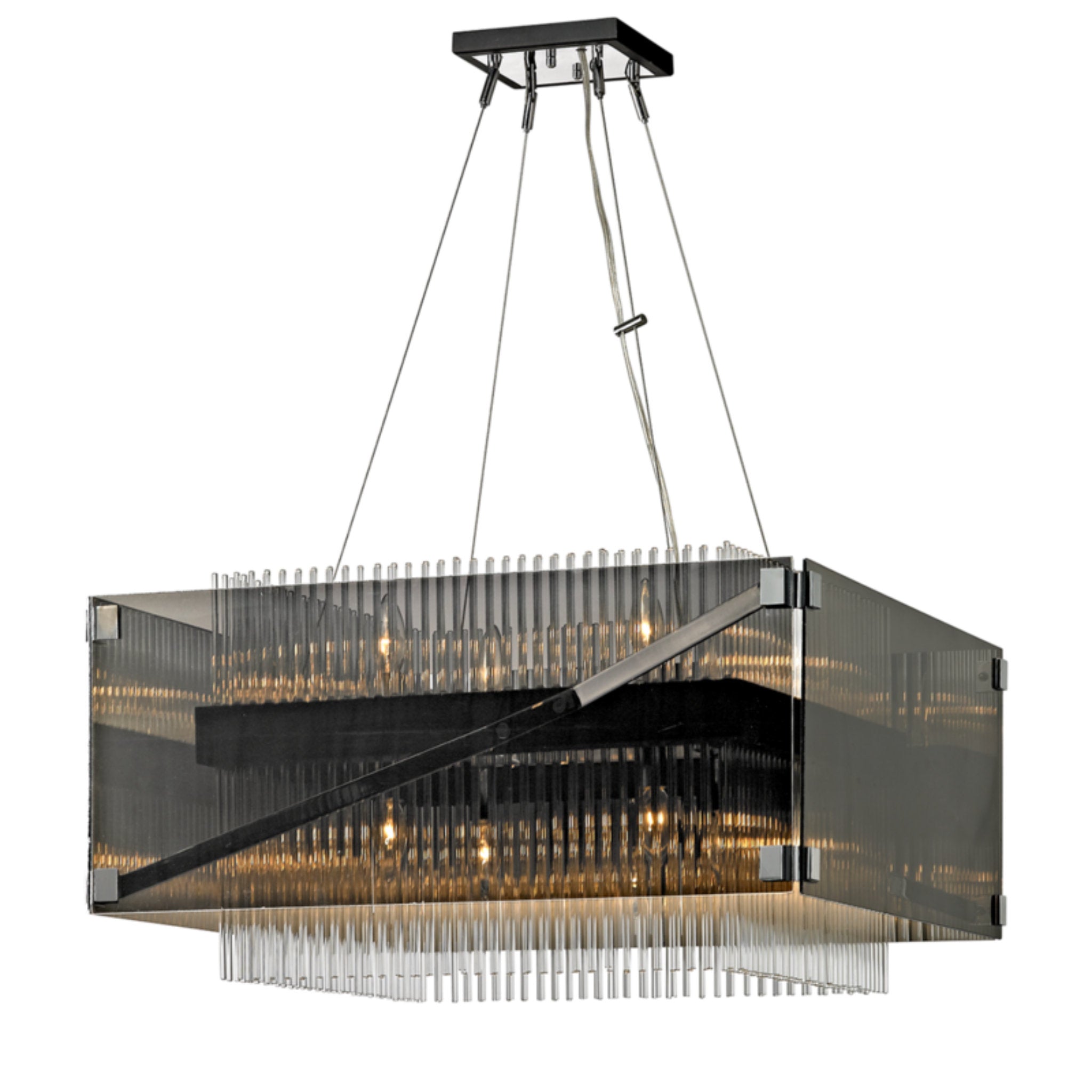 Apollo 8 Light Chandelier in Bronze/Polished Chrome