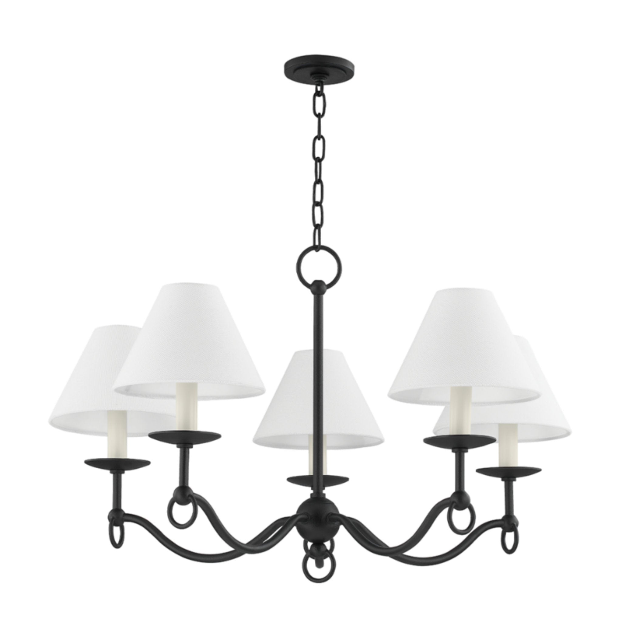 Massi 5 Light Chandelier in Forged Iron