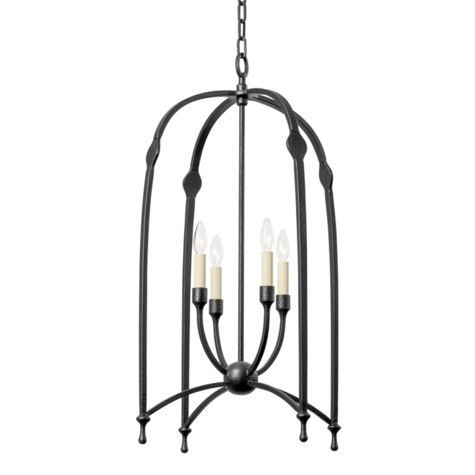 Rhett Lantern 4-Light LED in  Black Iron 21.25L x 21.25W x 36H