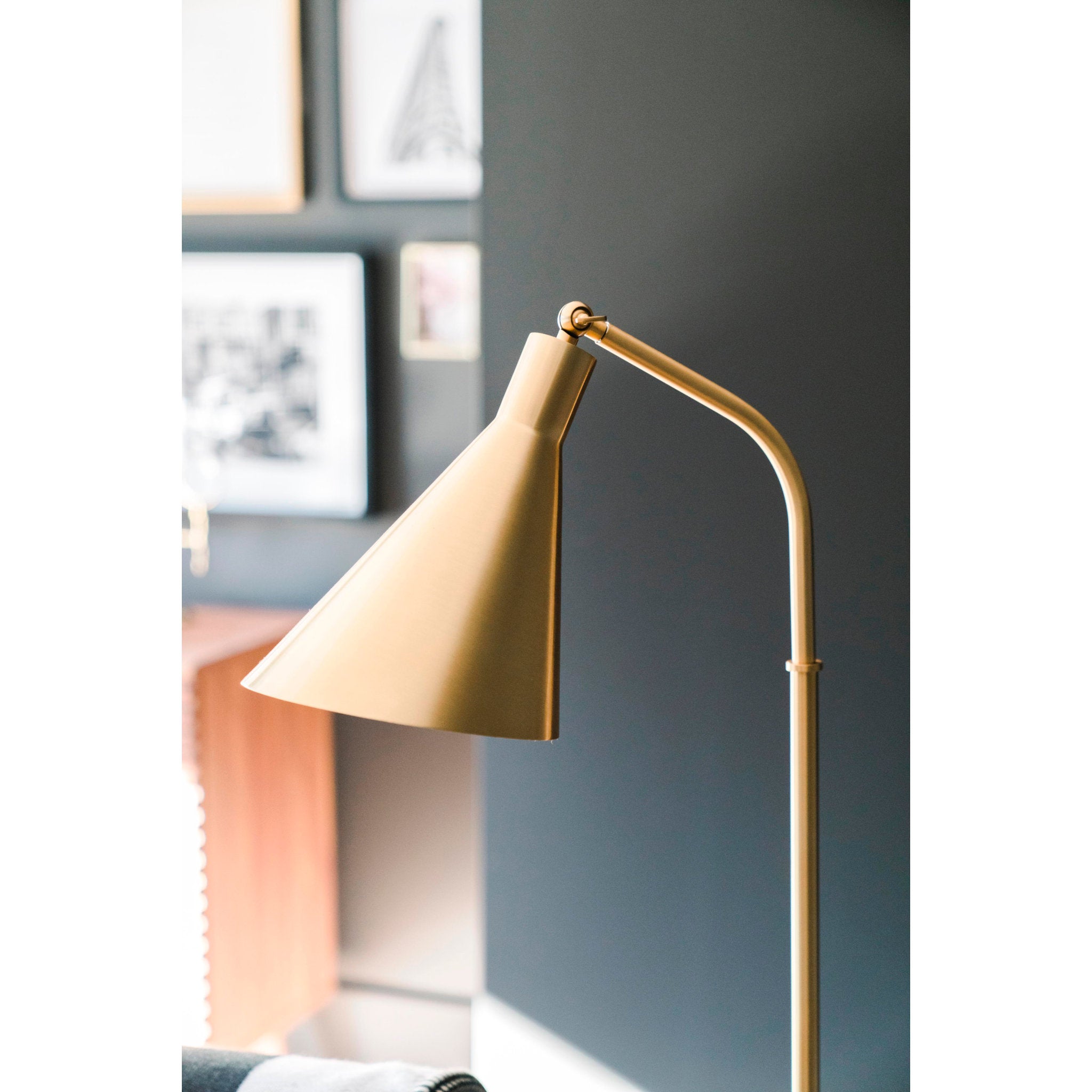 Stanton 1 Light Floor Lamp in Aged Brass