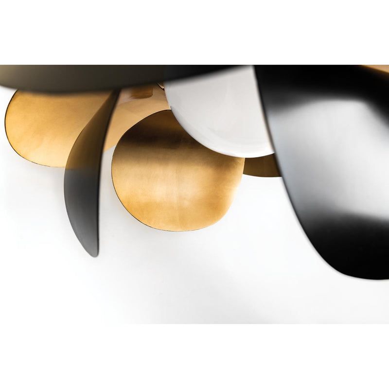 Ginger 1 Light Chandelier in Gold Leaf/White