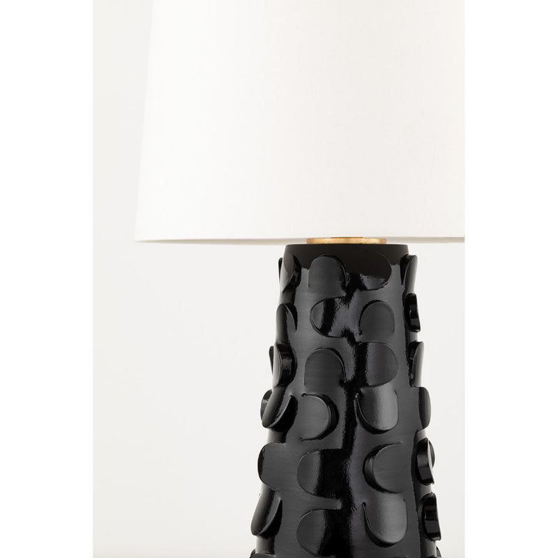 Naomi 1 Light Table Lamp in Black Lustro/Gold Leaf Combo