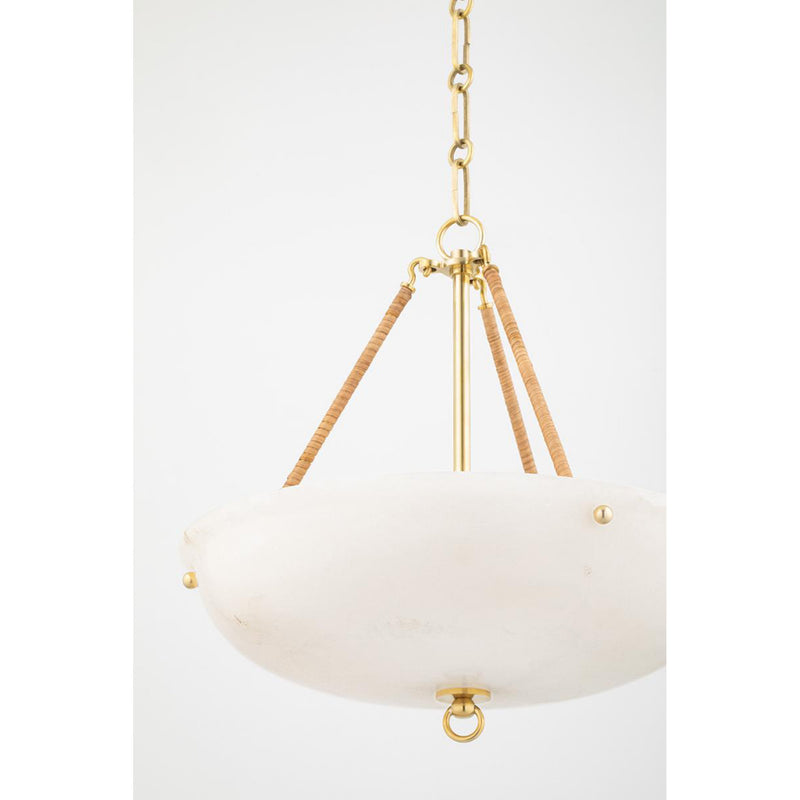 Somerset 3 Light Semi Flush in Aged Brass by Mark D. Sikes