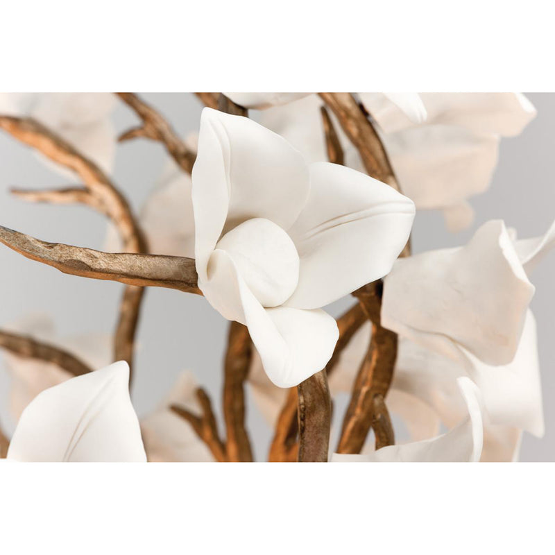 Lily 3 Light Flush Mount in Enchanted Silver Leaf
