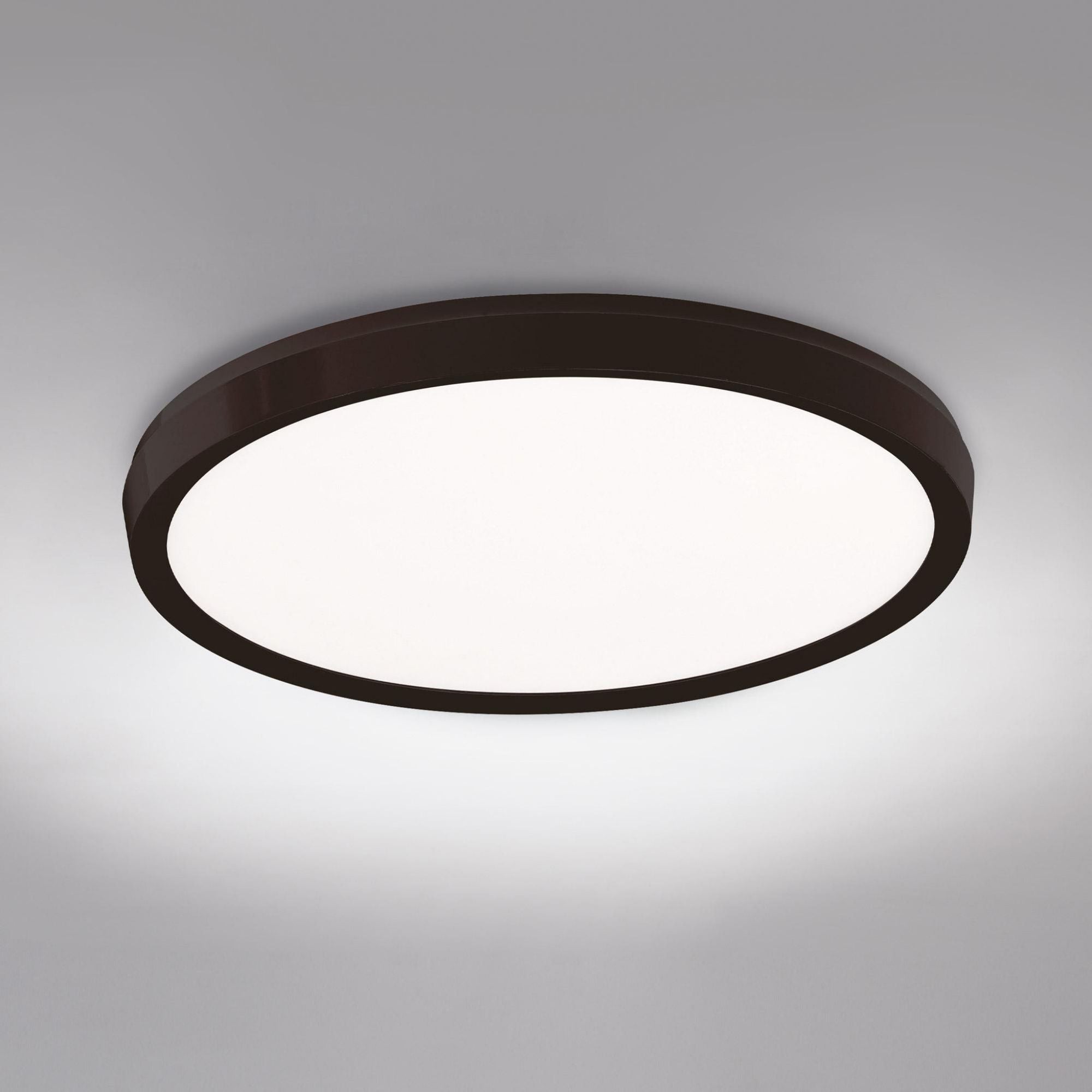 Argo 15in LED Round Flush Mount 3-CCT 2700K-3000K-3500K Set to 2700K in Black