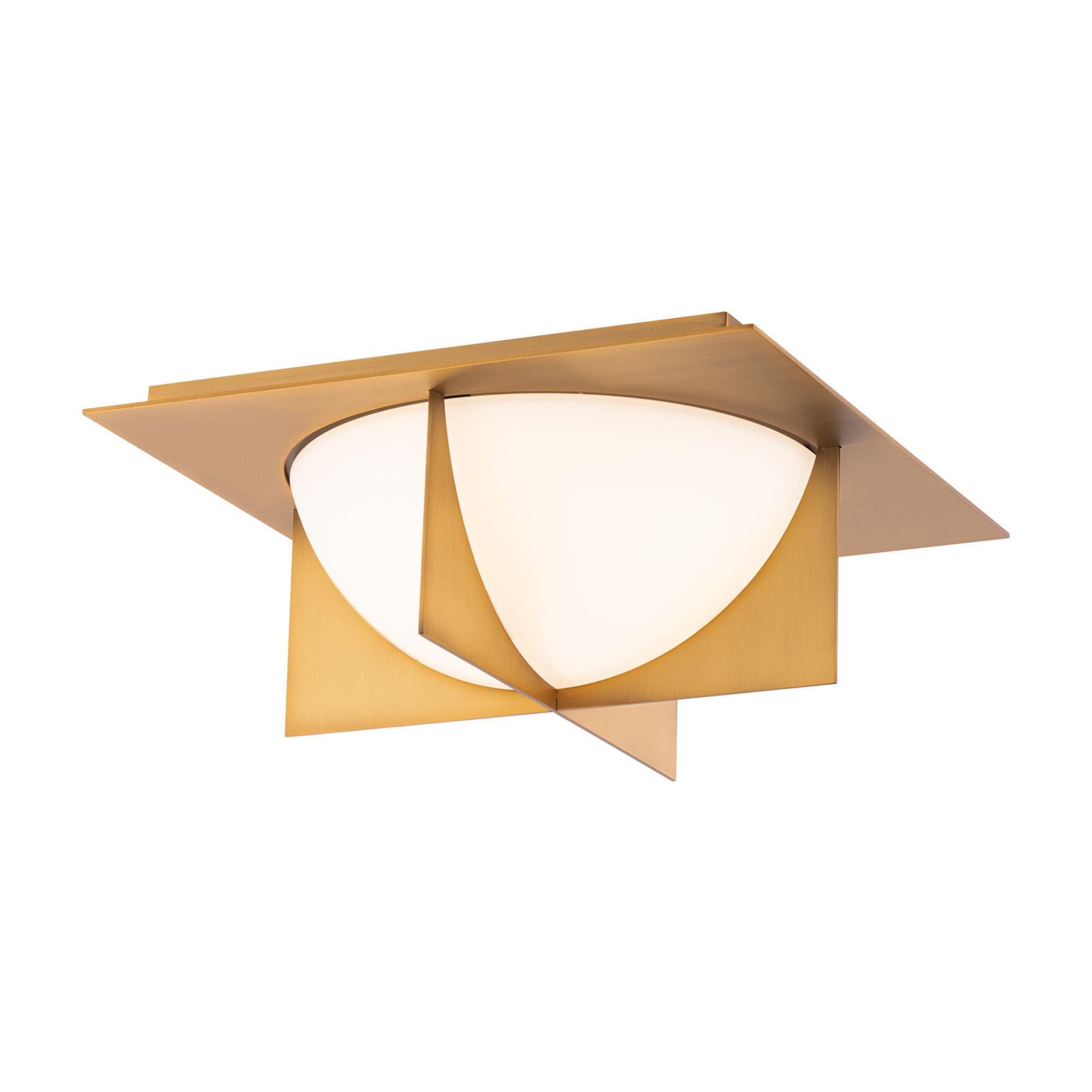 Echelon 14in LED Flush Mount 3000K in Aged Brass