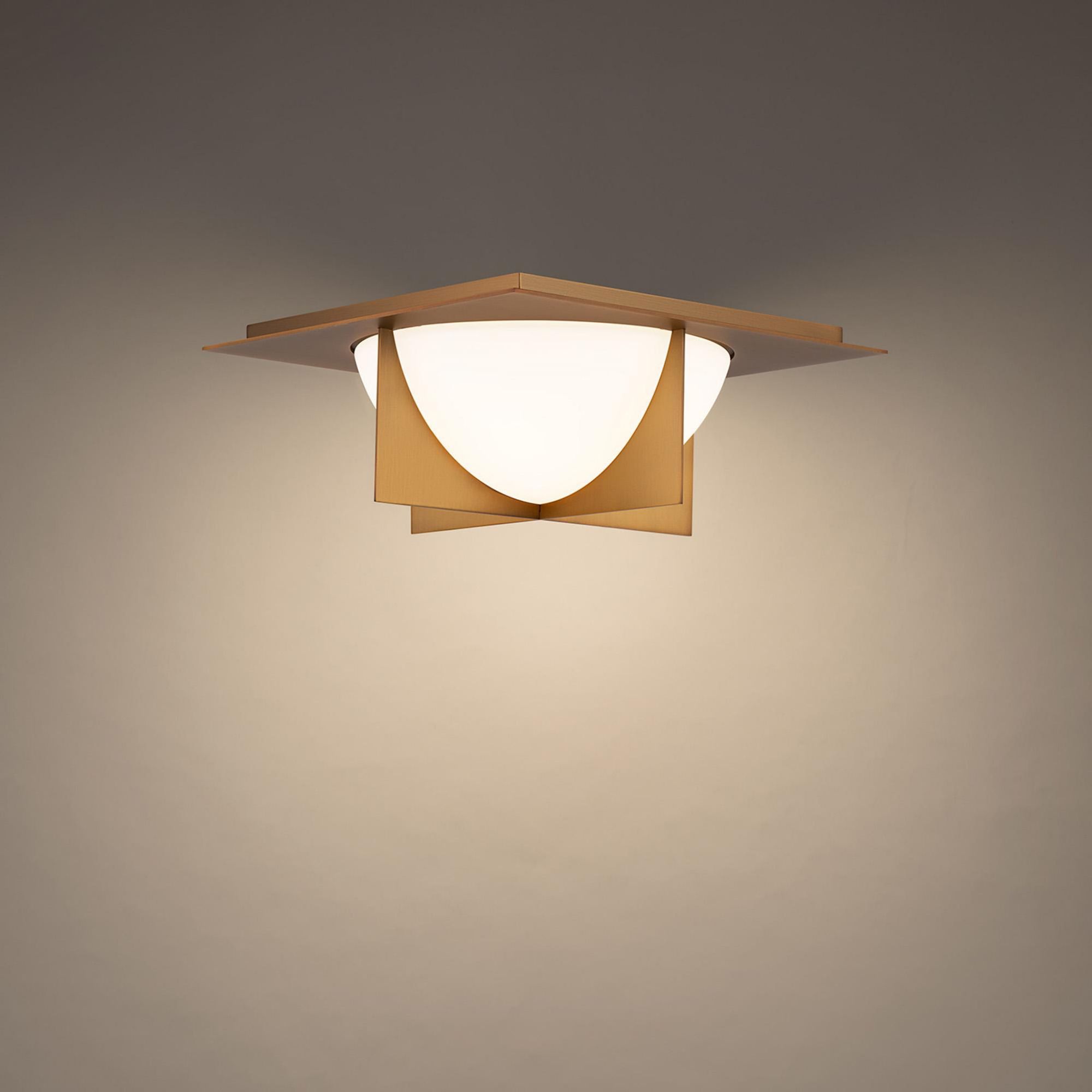 Echelon 14in LED Flush Mount 3000K in Aged Brass