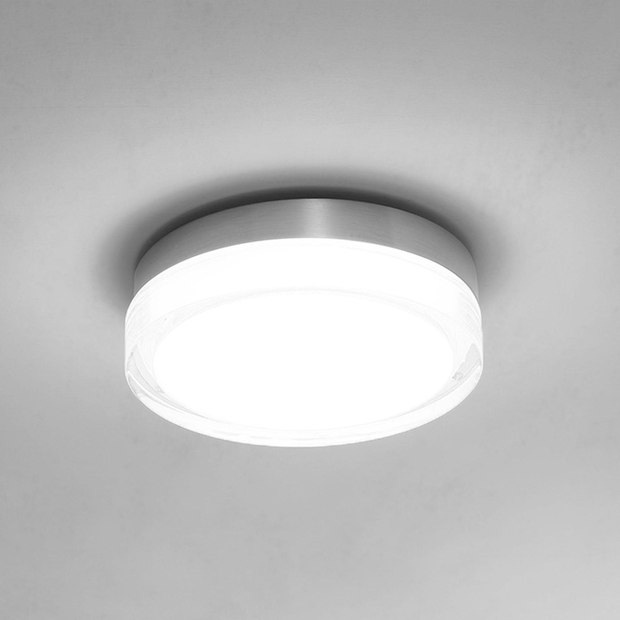 Pi 9in LED Round Flush Mount 2700K in Stainless Steel