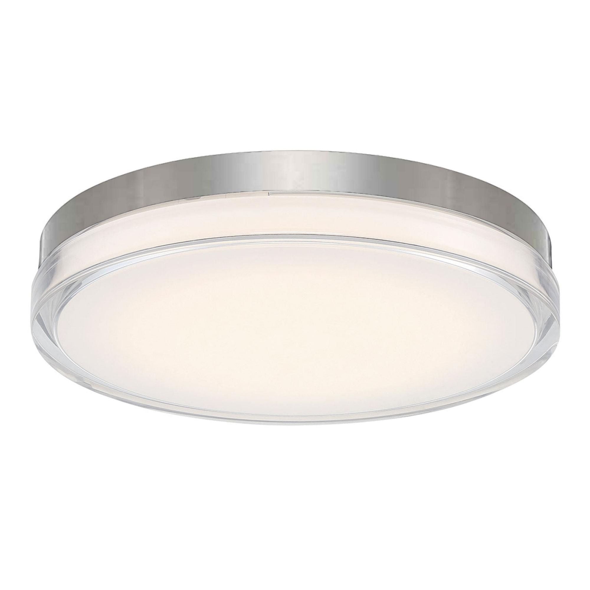 Pi 15in LED Round Flush Mount 2700K in Stainless Steel