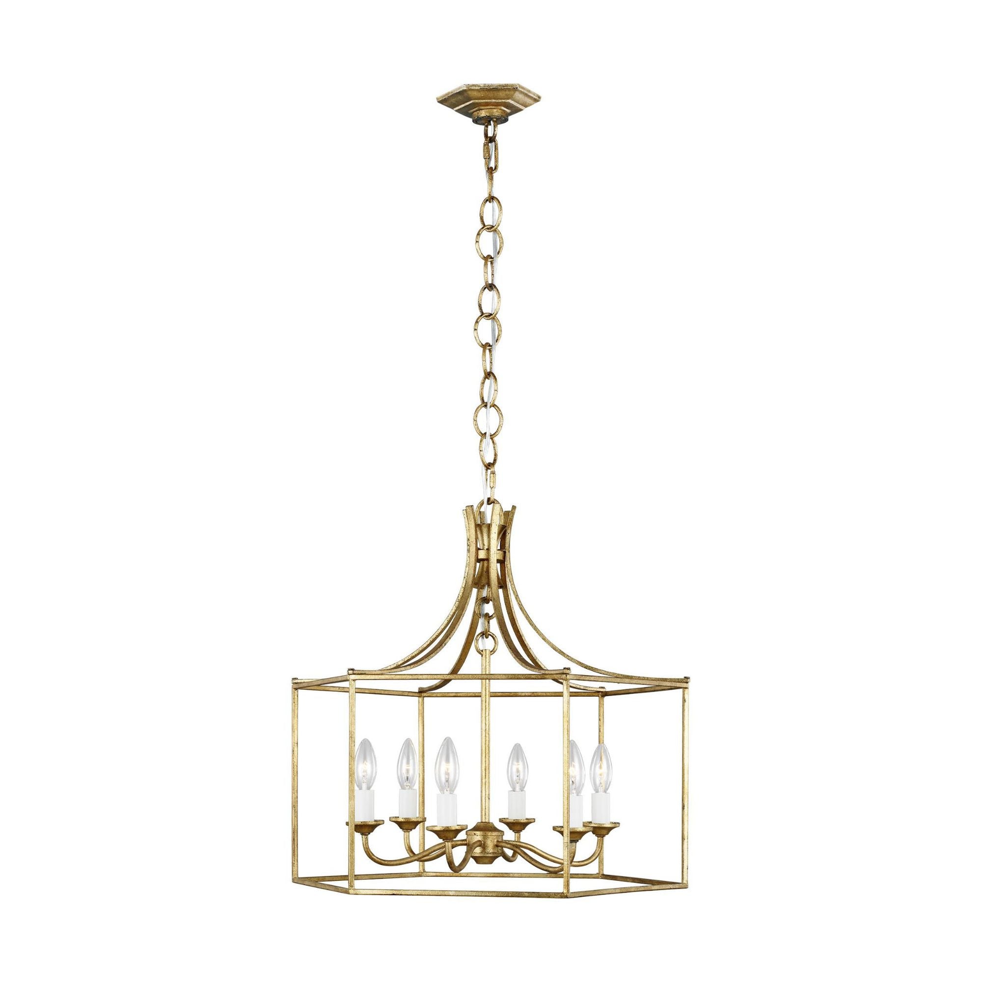 Alexa Hampton Bantry House Wide Lantern in Antique Gild