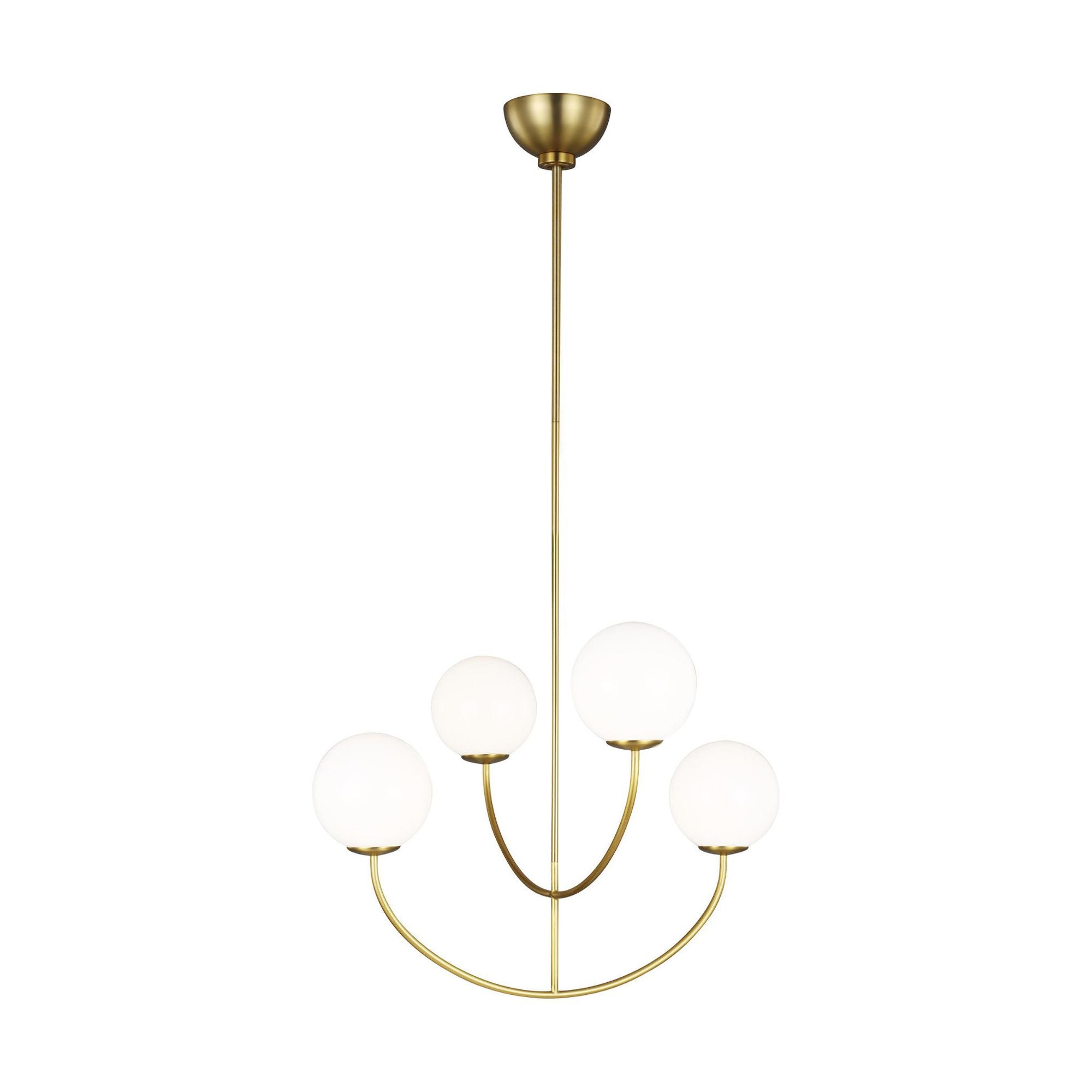 AERIN Galassia Four Light Chandelier in Burnished Brass