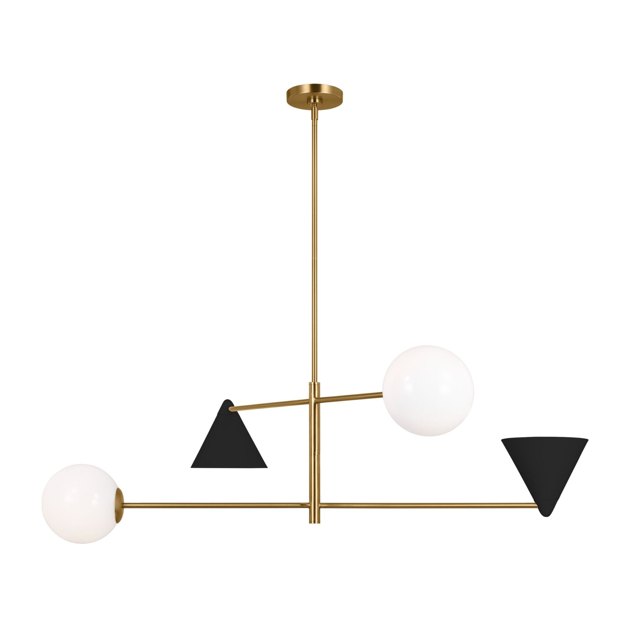 AERIN Cosmo Extra Large Chandelier in Midnight Black and Burnished Brass