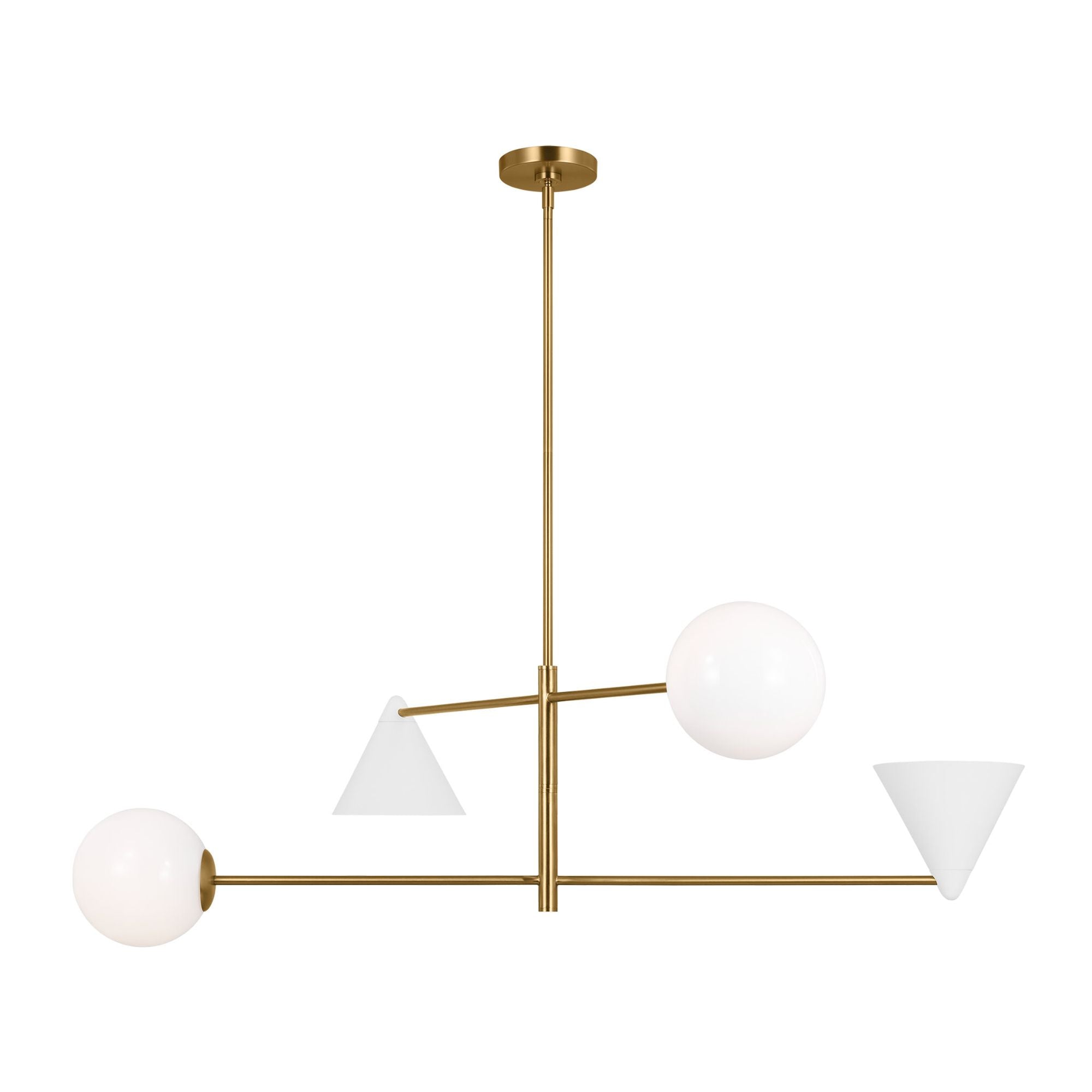 AERIN Cosmo Extra Large Chandelier in Matte White and Burnished Brass