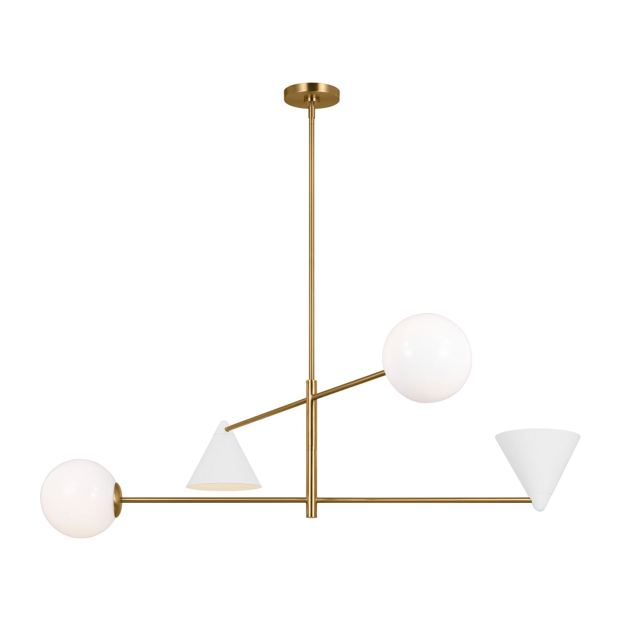 AERIN Cosmo Extra Large Chandelier in Matte White and Burnished Brass