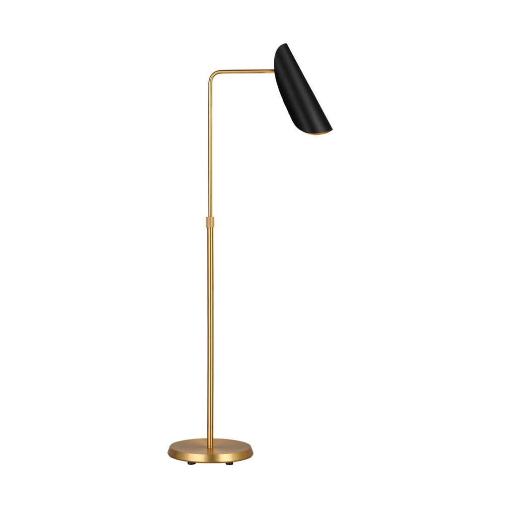 Tresa Task Table Lamp Midnight Black and Burnished Brass By AERIN