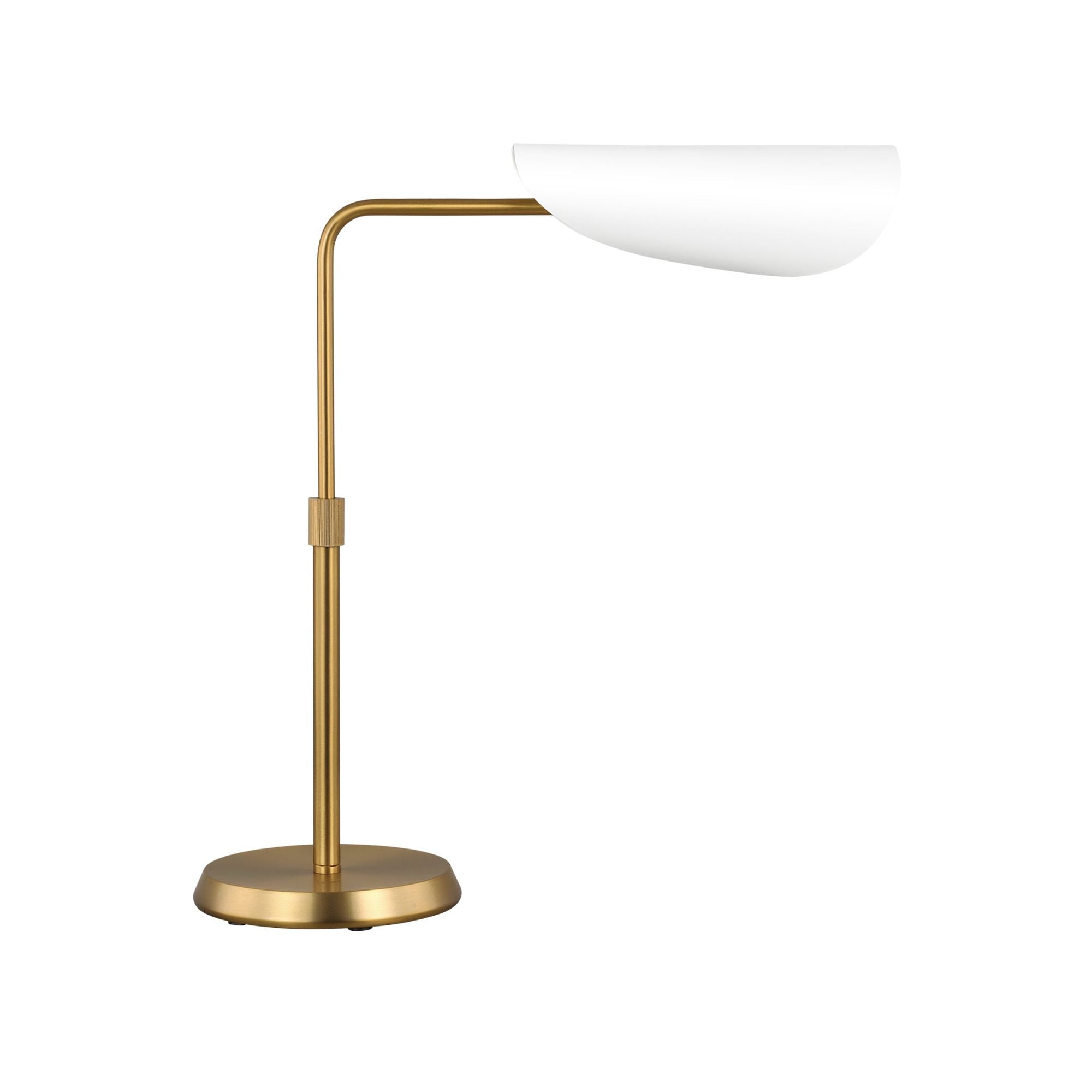 AERIN Tresa Task Table Lamp in Matte White and Burnished Brass