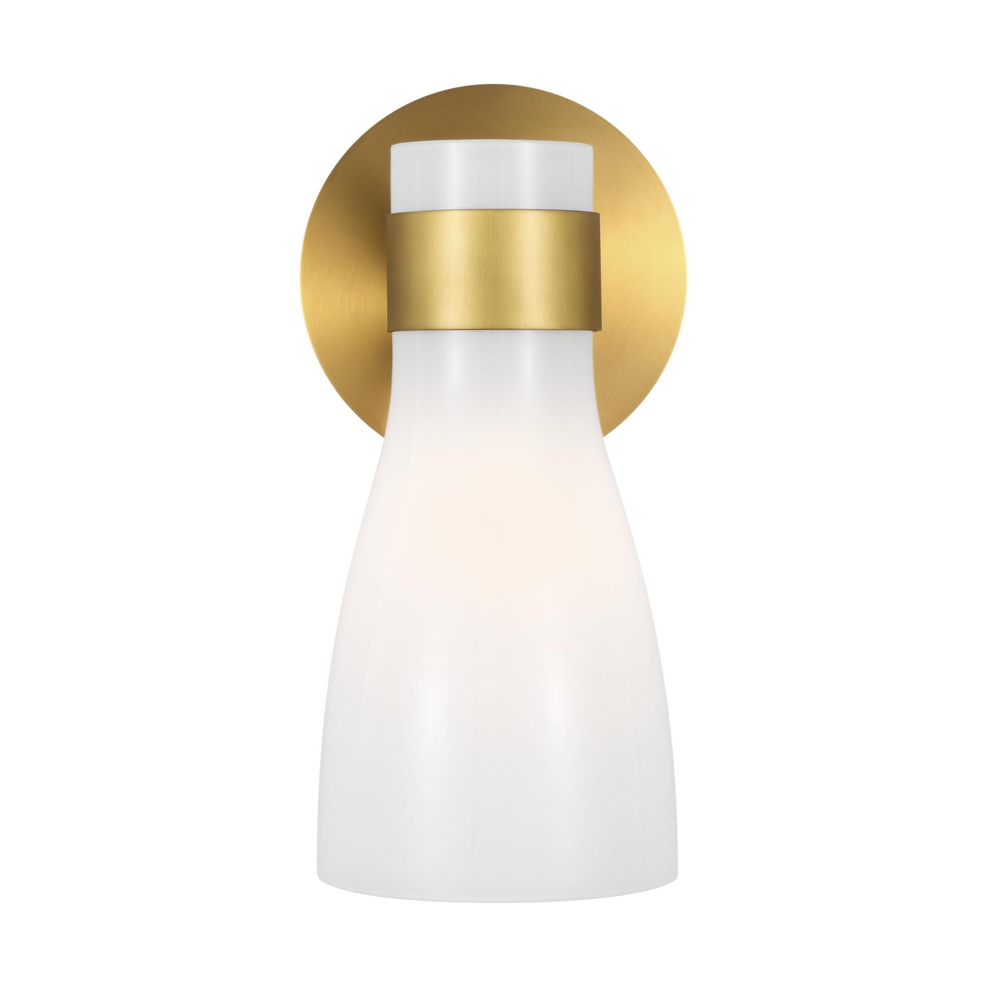 AERIN Moritz One Light Sconce in Burnished Brass with Milk White Glass